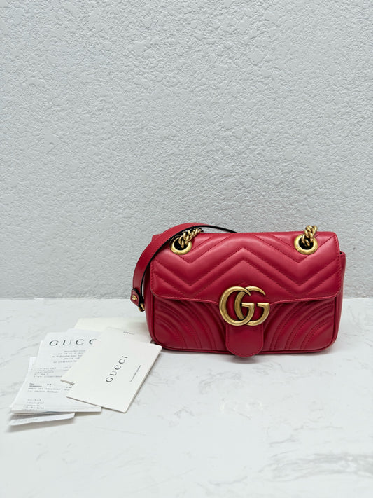 Gucci - Marmont 22 - Leather - Red - (Mini)