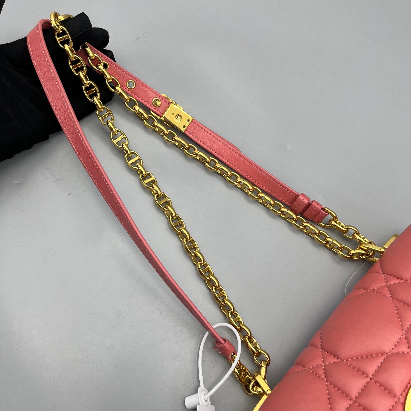 Dior - Caro Puff Chain Bag - Calfskin leather - Coral Pink with Gold-Tone Hardware - (mini)
