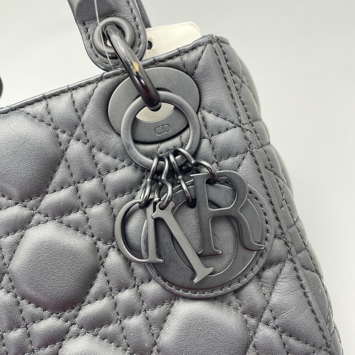 Dior - Lady Dior Mini - Matte Cannage-quilted leather - Black - (mini)