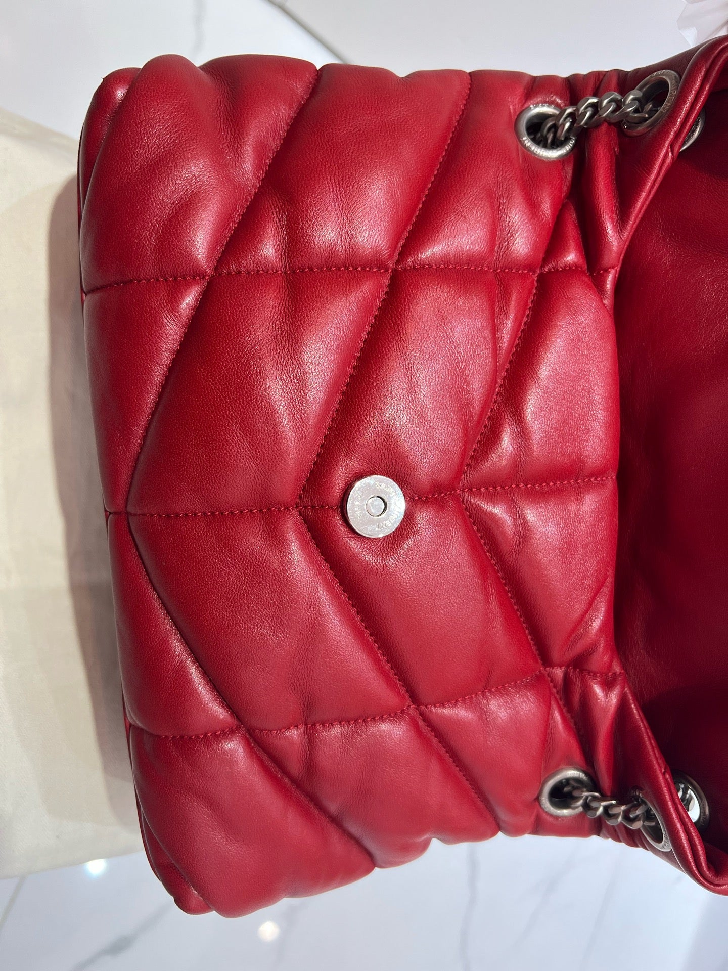 Saint Laurent - LouLou Puffer - Leather - Red - (small)