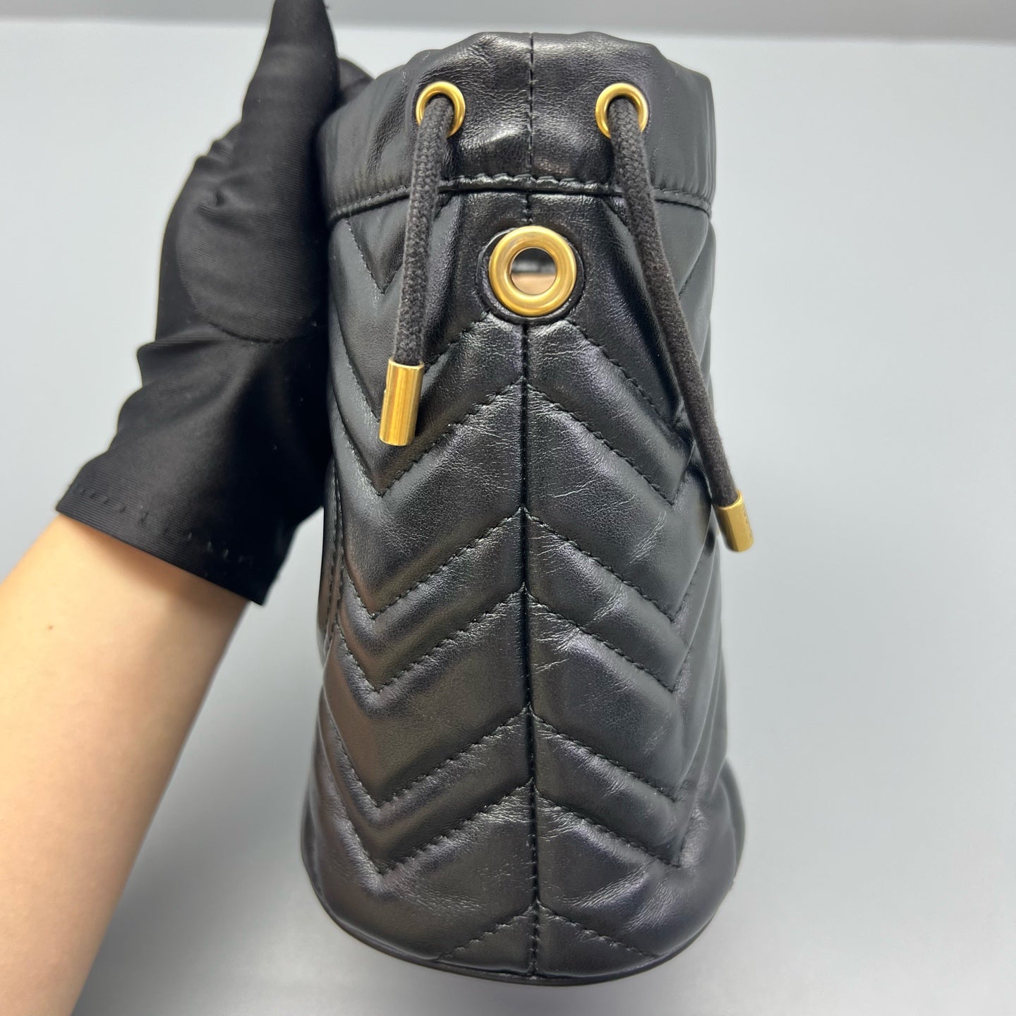 Gucci - GG Marmont Mini Bucket Bag - Leather - Black - (mini)
