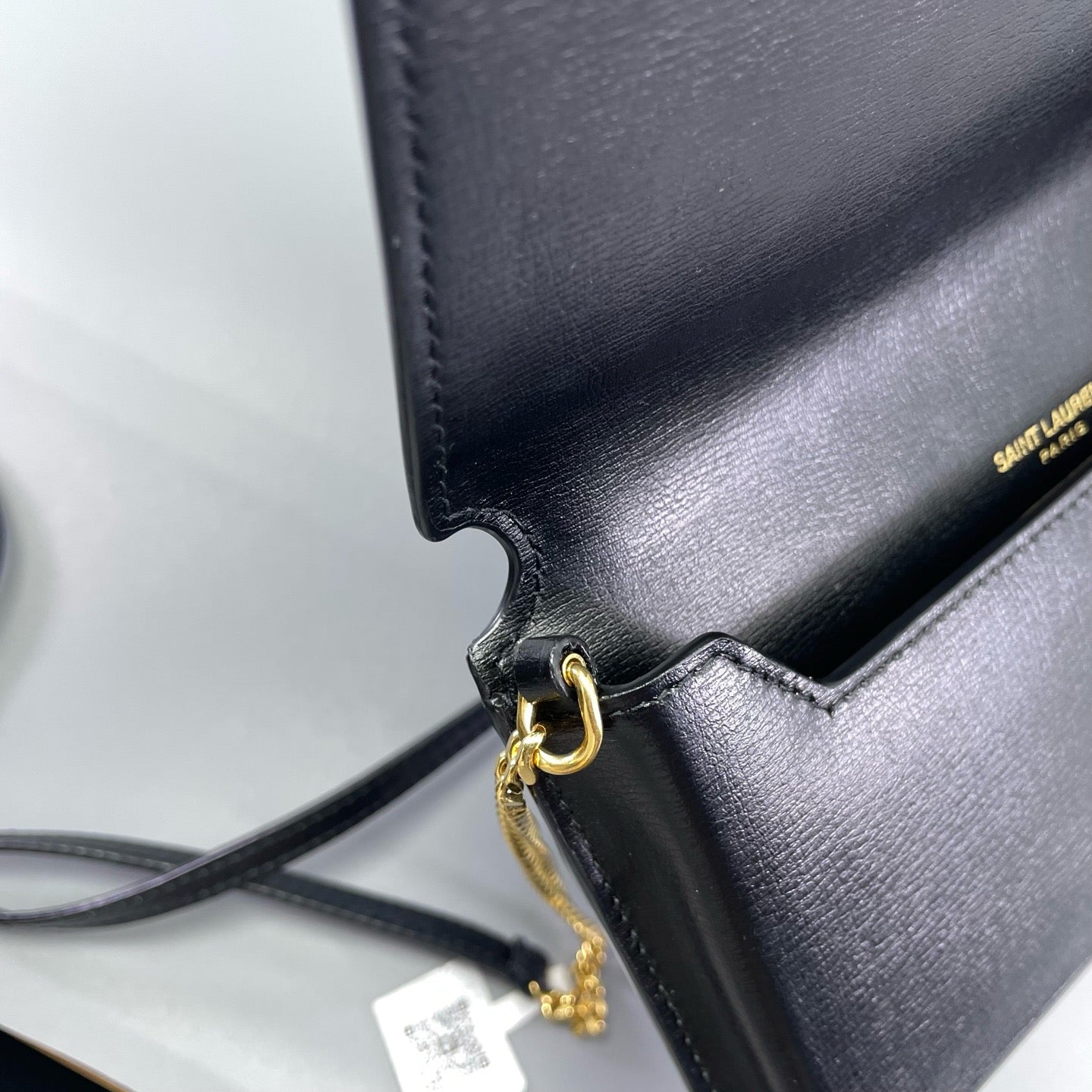 Saint Laurent - Monogram Chain Phone Holder - Grained leather - Black - (mini)