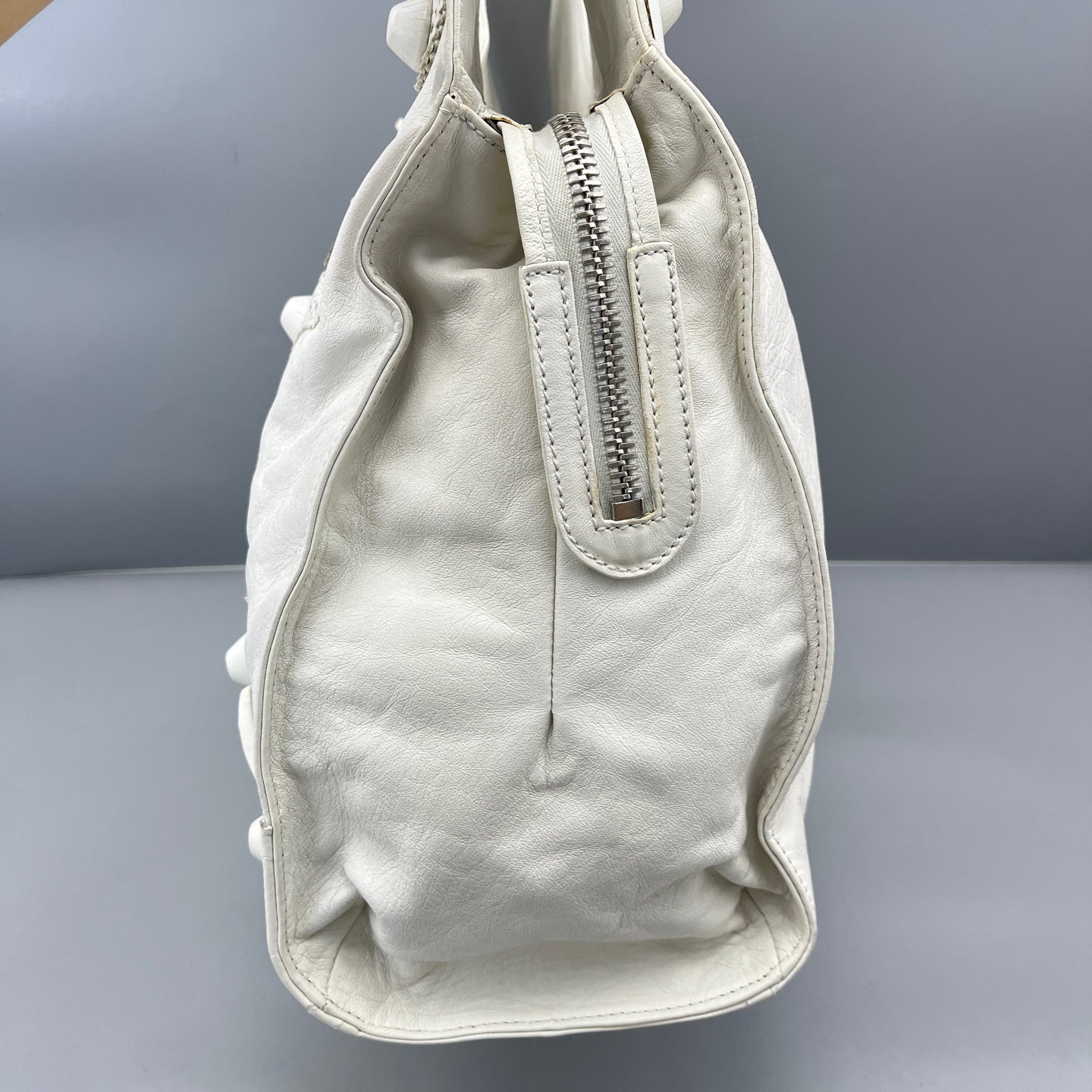 Balenciaga - Motorcycle Bag - Lambskin leather - White - (Large)