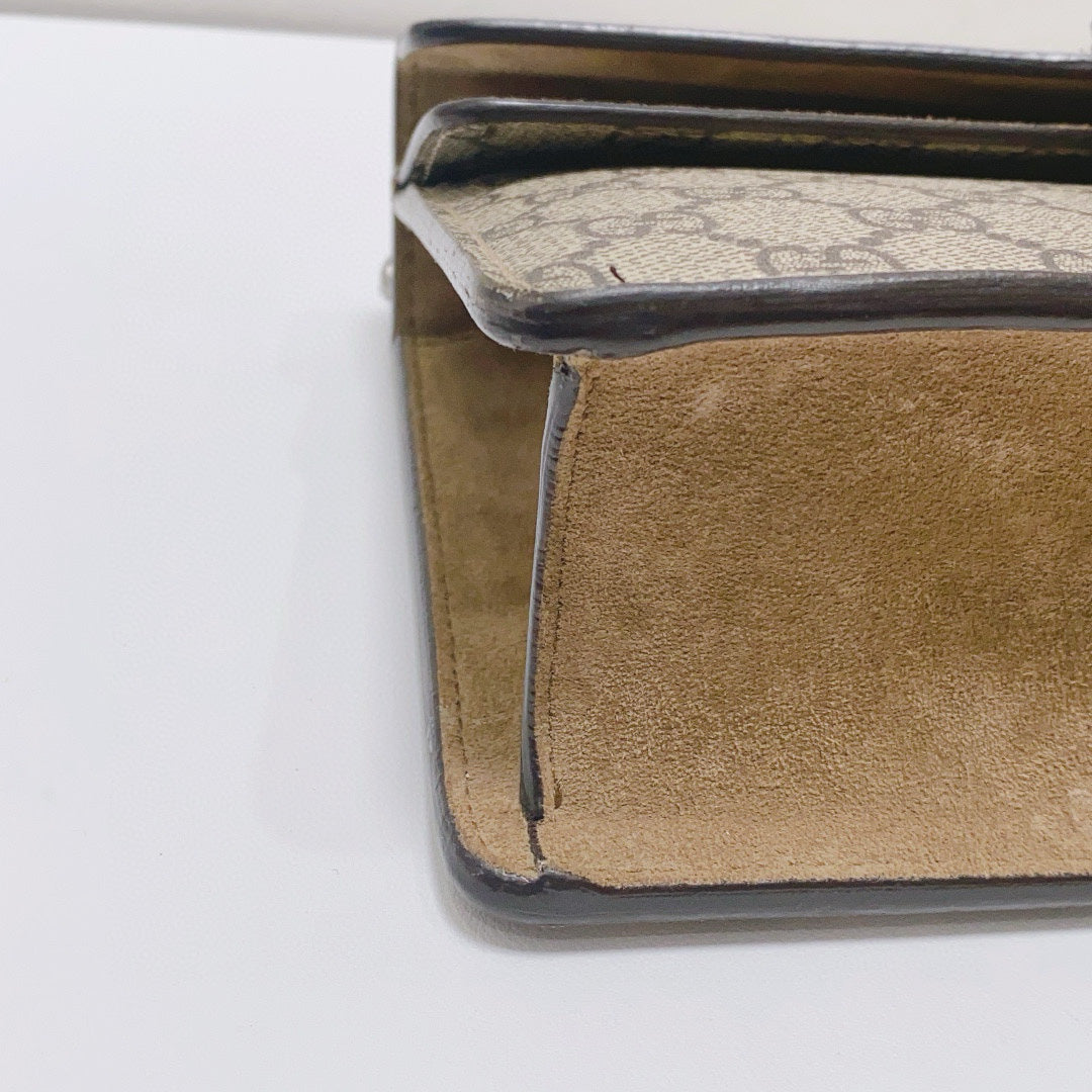 Gucci - Dionysus Small Shoulder Bag - GG Supreme coated canvas and suede - Beige and Camel - (Small)