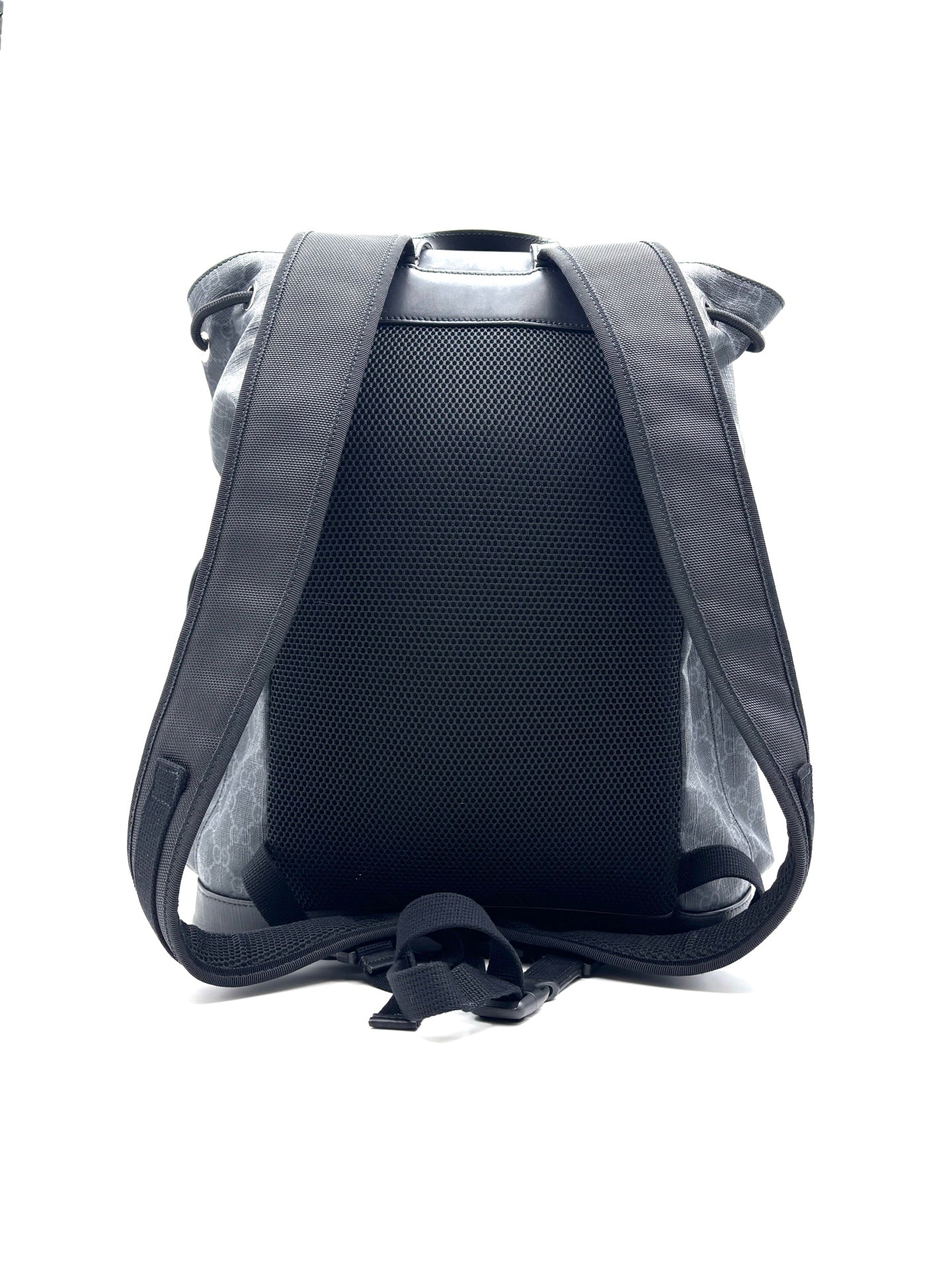 Gucci - GG Supreme Canvas Backpack - Canvas and leather patchwork - Black and Grey - (large)