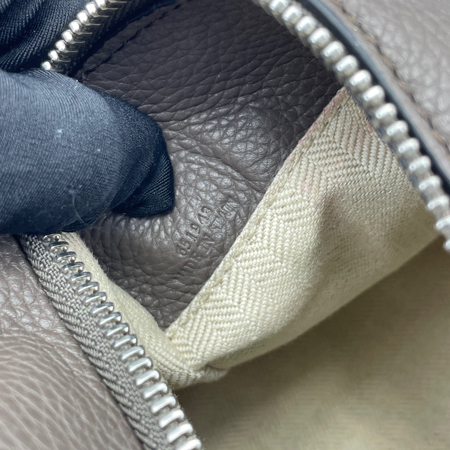 Loewe - Puzzle Small - Pebbled calfskin leather - Grey-brown - (small)