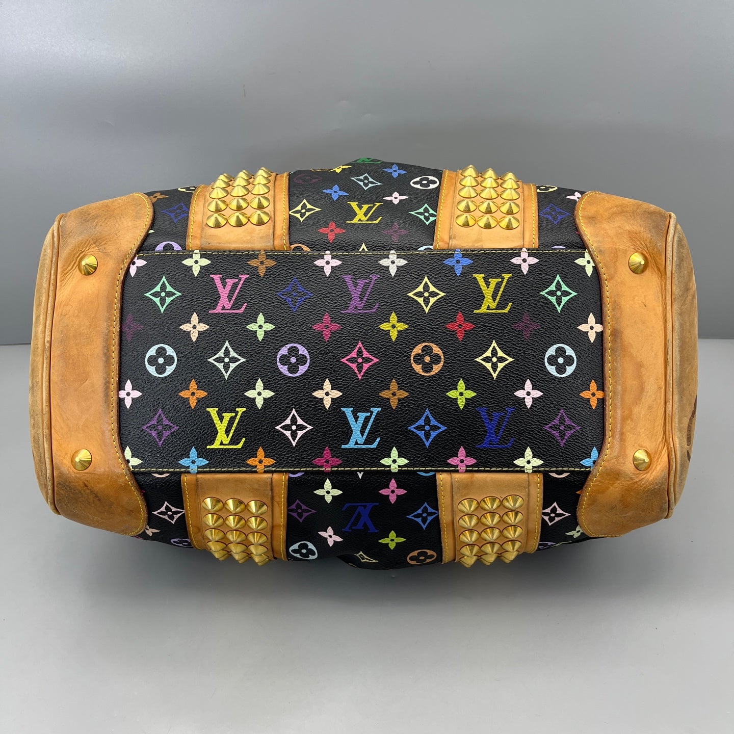 Louis Vuitton - Speedy Multicolour Rivets 40 - Monogram Multicolour canvas with Vachetta leather trim - Black Multicolour with natural tan Vachetta - (large)