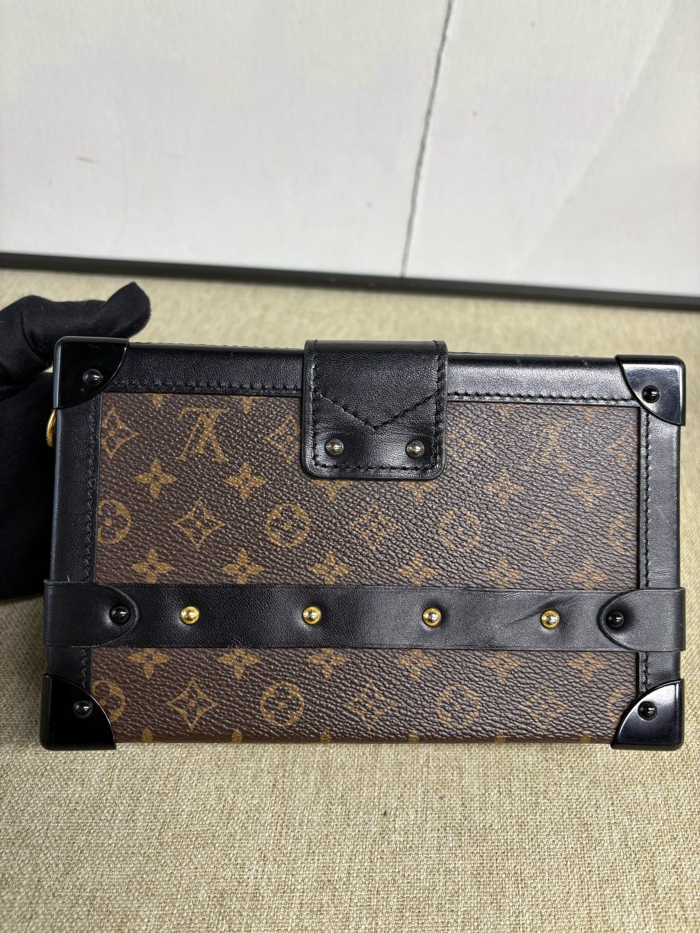 Louis Vuitton - Petite Malle Limited Edition Monogram - Monogram coated canvas with leather trim - Brown Monogram with Black and Red Accents - (mini)