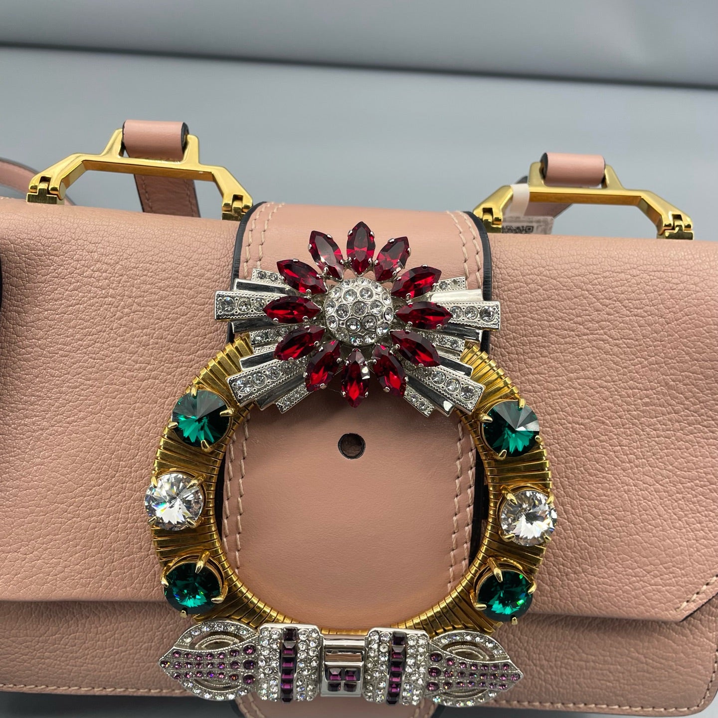 Miu Miu - Gemstone Shoulder Bag - Leather - Pink - (small)