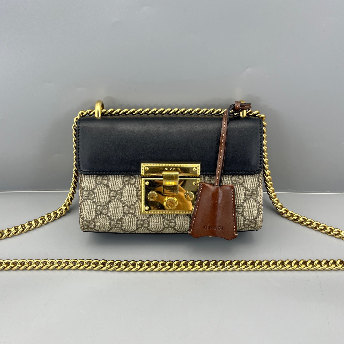 Gucci - Padlock Small - GG Supreme Canvas with leather trim - Beige, Ebony, Black, and Brown with gold-tone hardware - (Small)