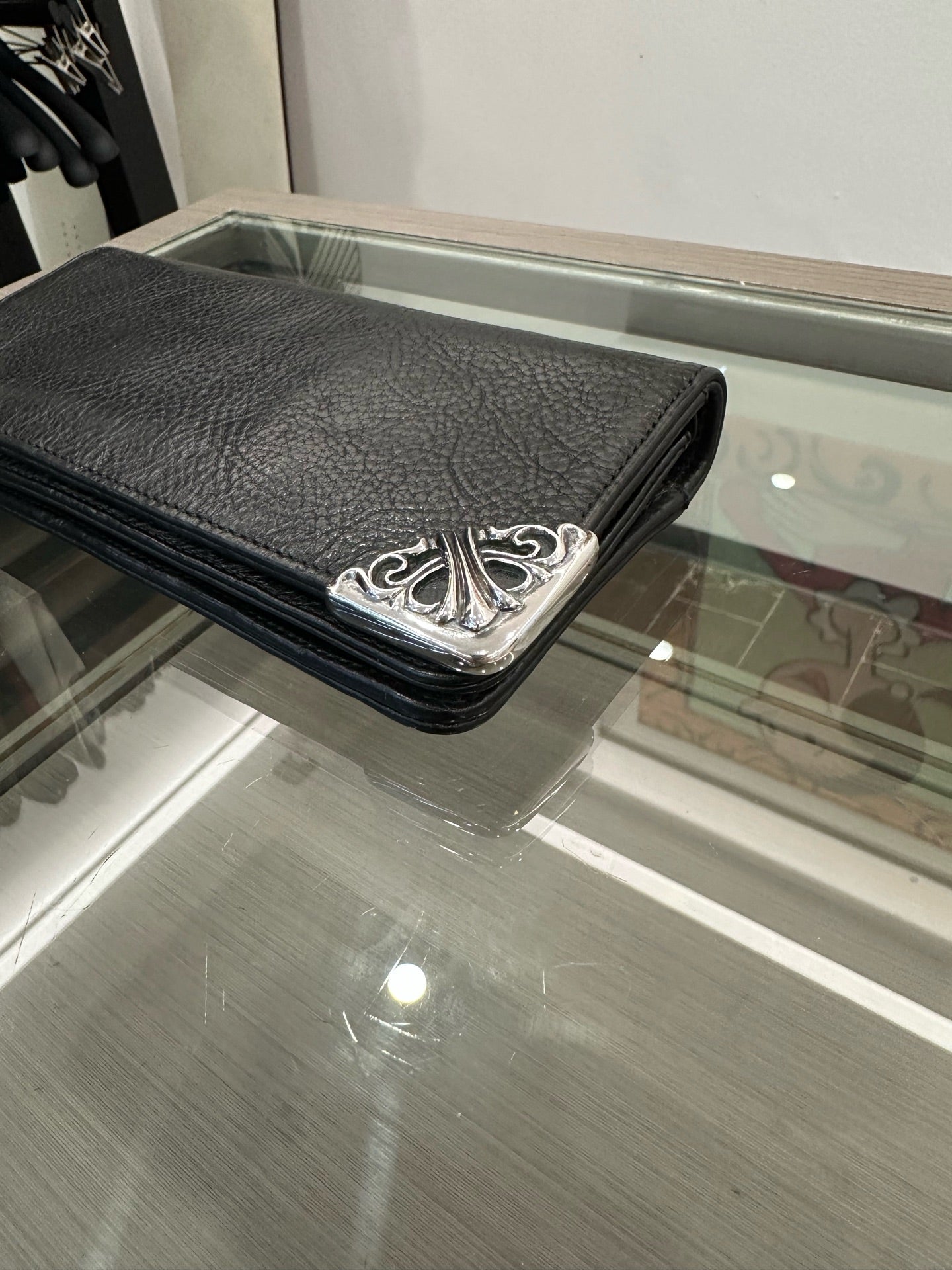 Chrome Hearts - Four-Corner Cross Silver Decoration Long Flap Wallet - Leather - Black - (large)