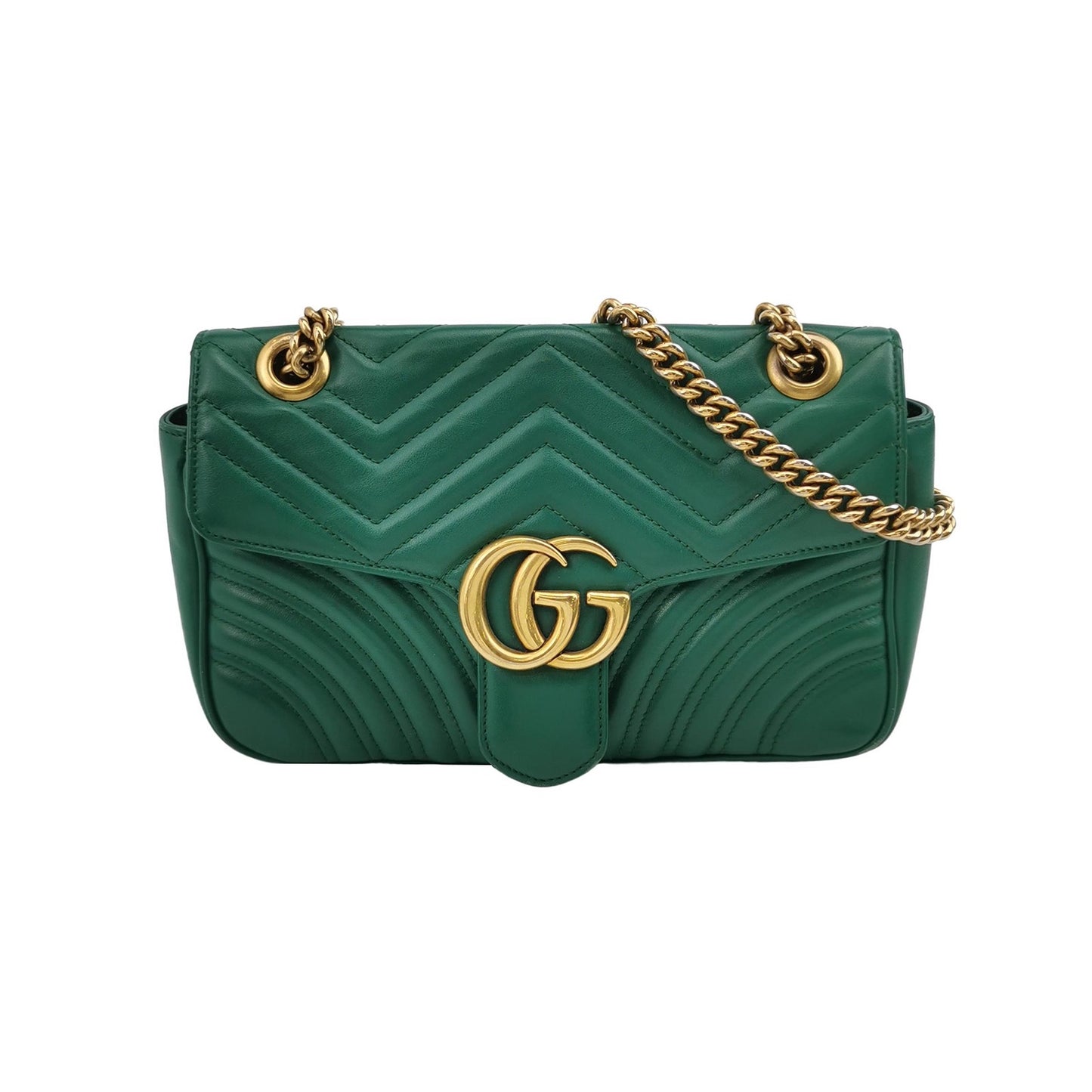 Gucci - GG Marmont Matelassé Small Shoulder Bag - Leather - Green - (small)