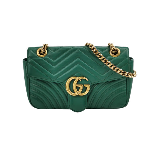 Gucci - GG Marmont Matelassé Small Shoulder Bag - Leather - Green - (small)