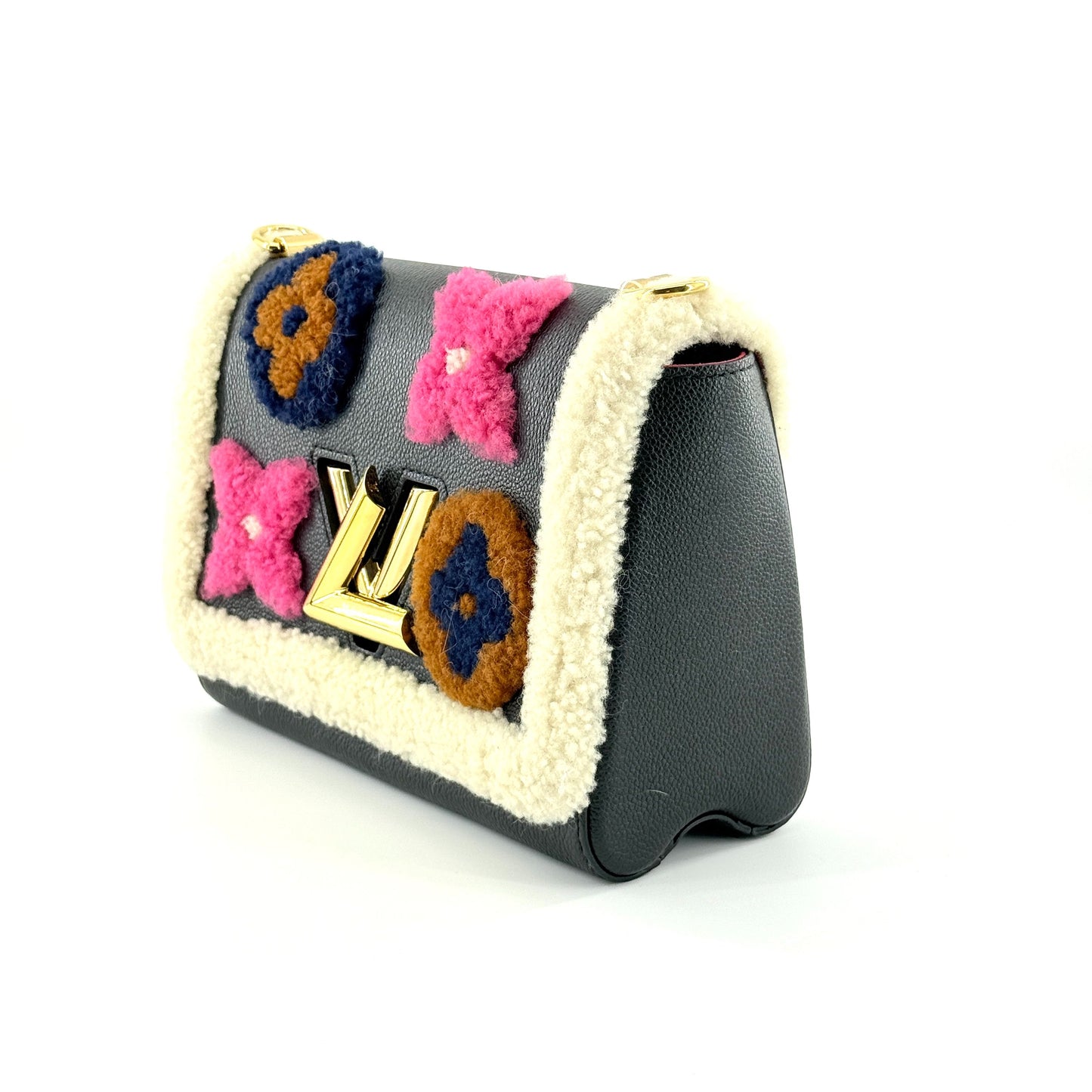 Louis Vuitton - Twist MM Monogram Mania - Grained Epi leather, wool appliques, and shearling trim - Black - (Medium)