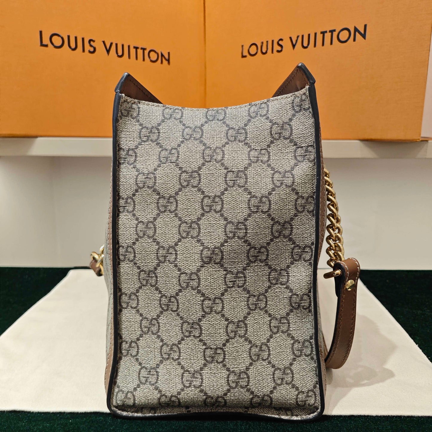 Gucci - Padlock Tote Bag - GG Supreme canvas with leather trim - Brown - (medium)
