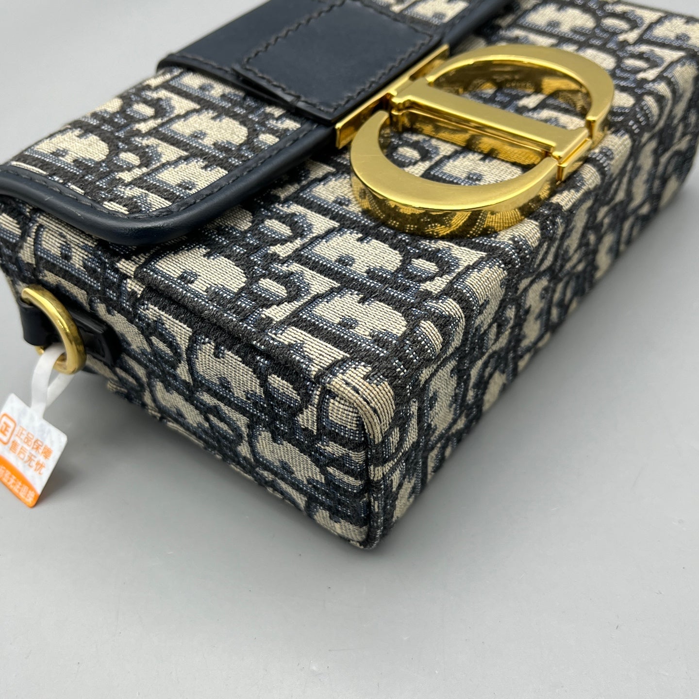 Dior - 30 Montaigne Mini - Dior Oblique canvas with leather trim - Blue - (mini)