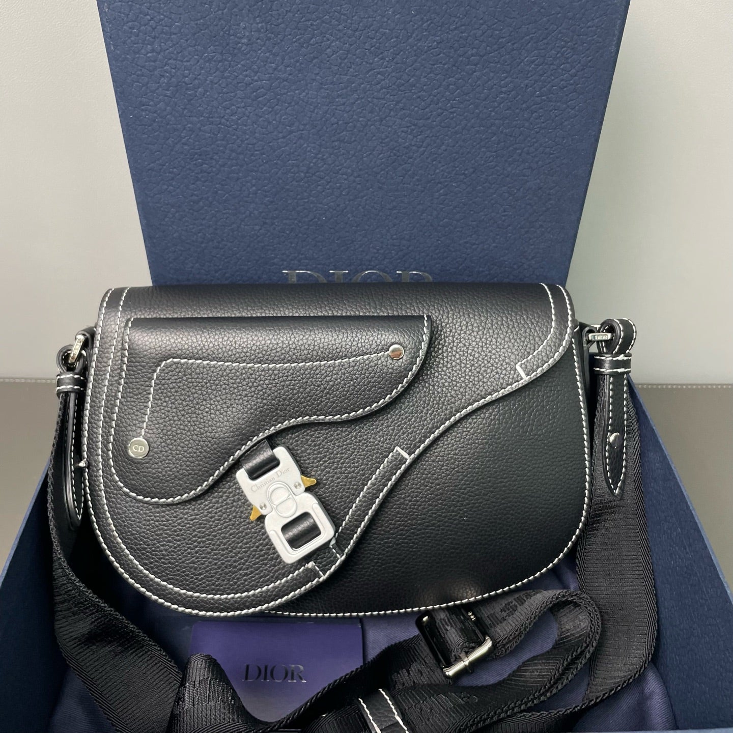 Dior - Saddle Bag - Grained leather - Black - (small)