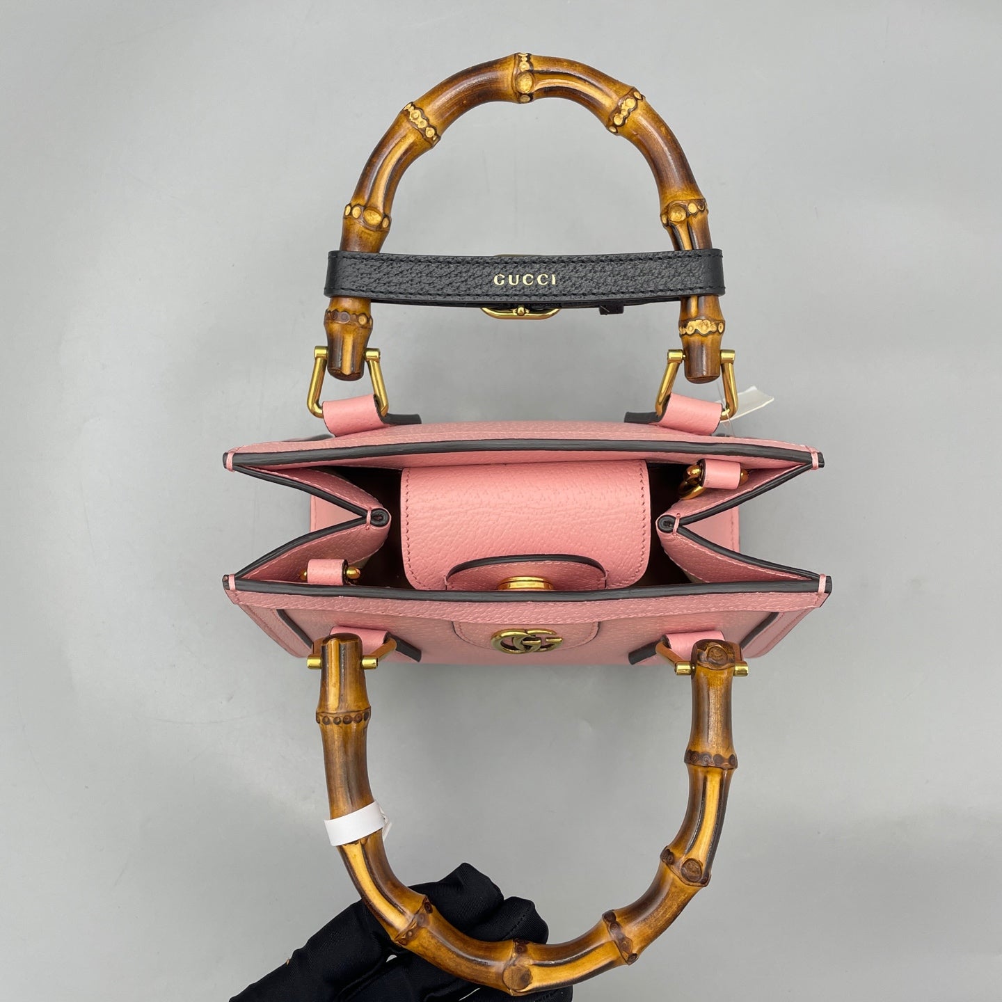 Gucci - Diana Bamboo Mini Tote Bag - Grained leather, bamboo - Pink - (mini)