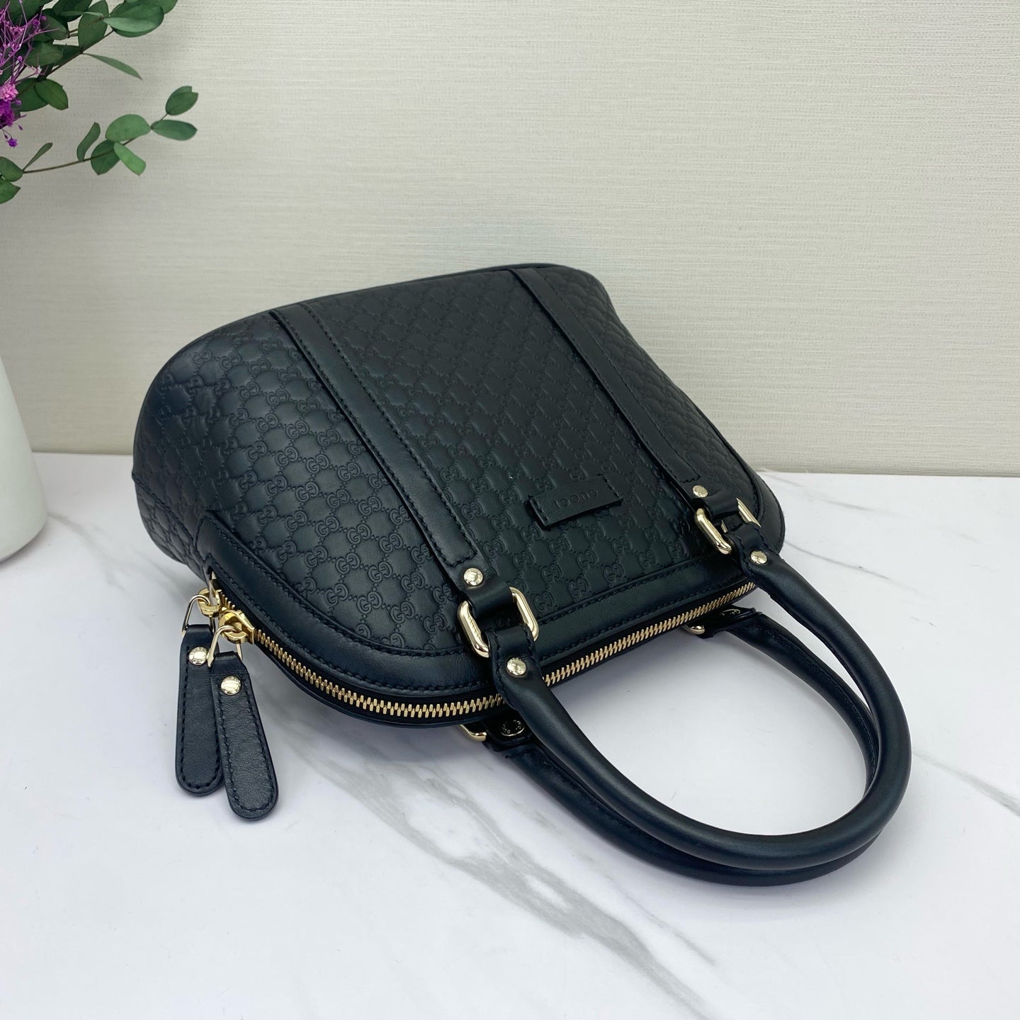 Gucci - Guccissima Dome Bag Small - Leather - Black - (small)