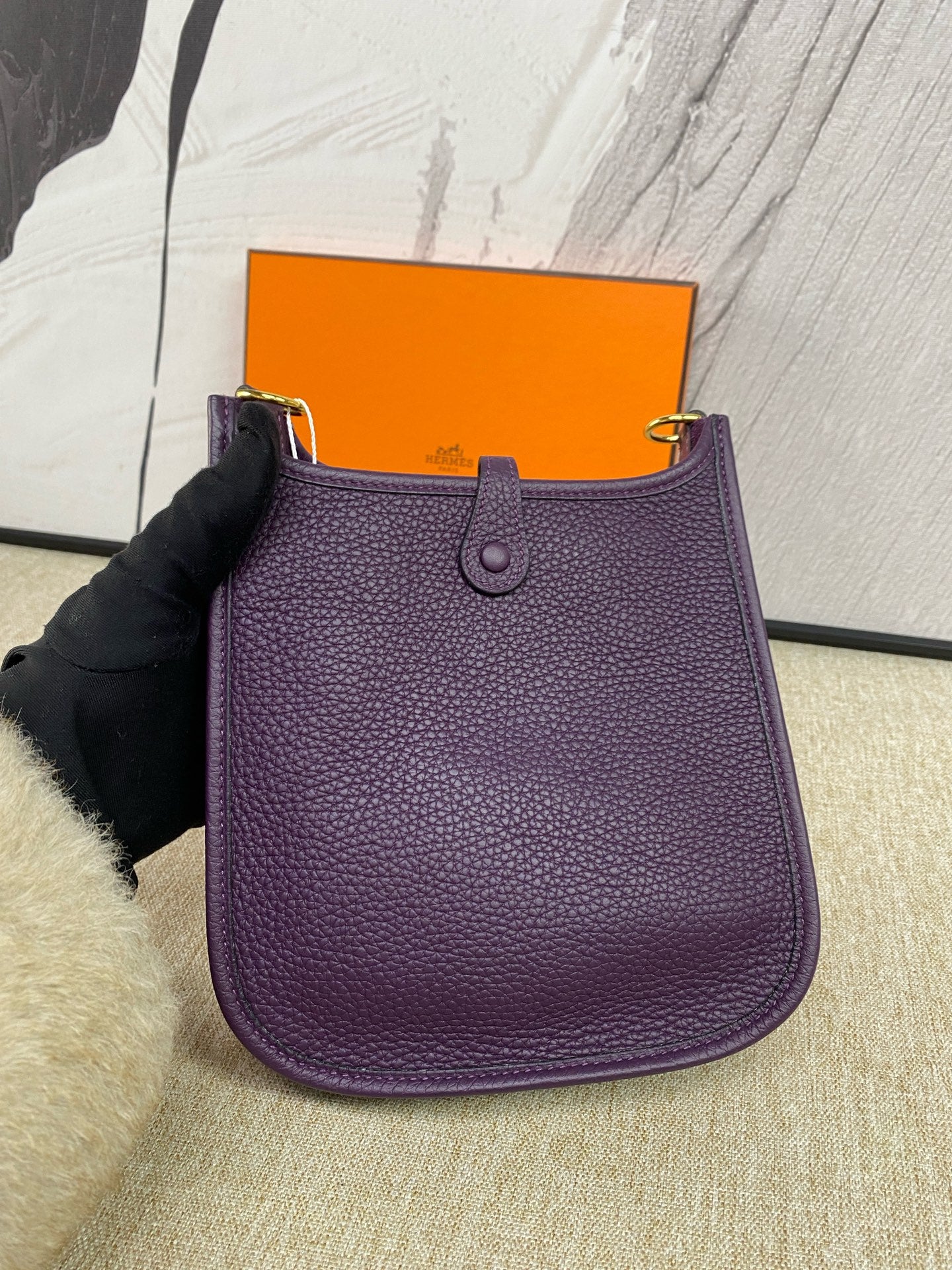 Hermes - Evelyne 16 Amazone mini - Taurillon Clemence leather - Blackcurrant Purple (Cassis) - (mini)