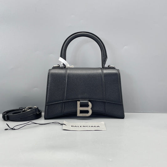 Balenciaga - Hourglass XS - Pebbled leather - Black - (mini)