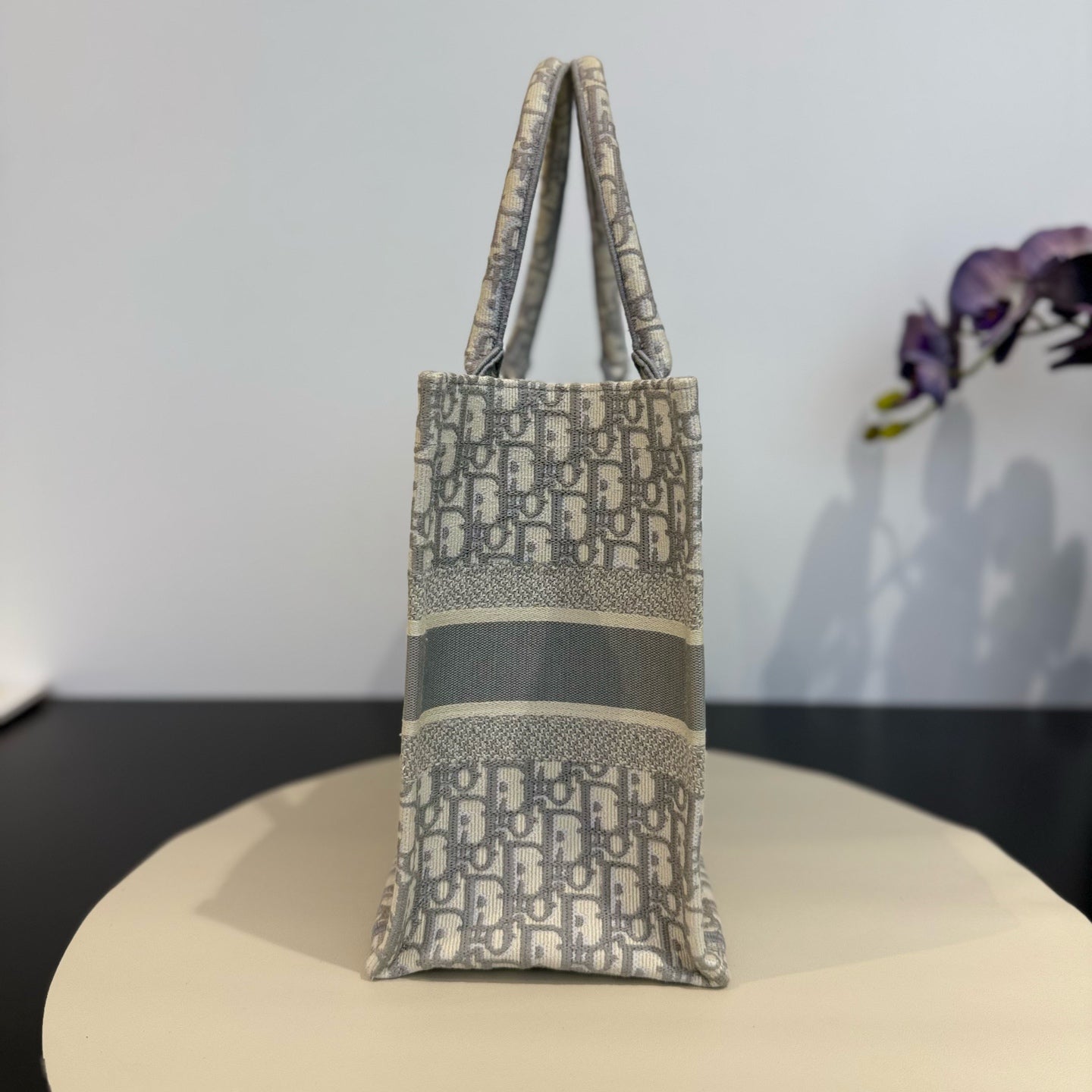 Dior - Book Tote - Embroidered canvas - Grey - (Medium)