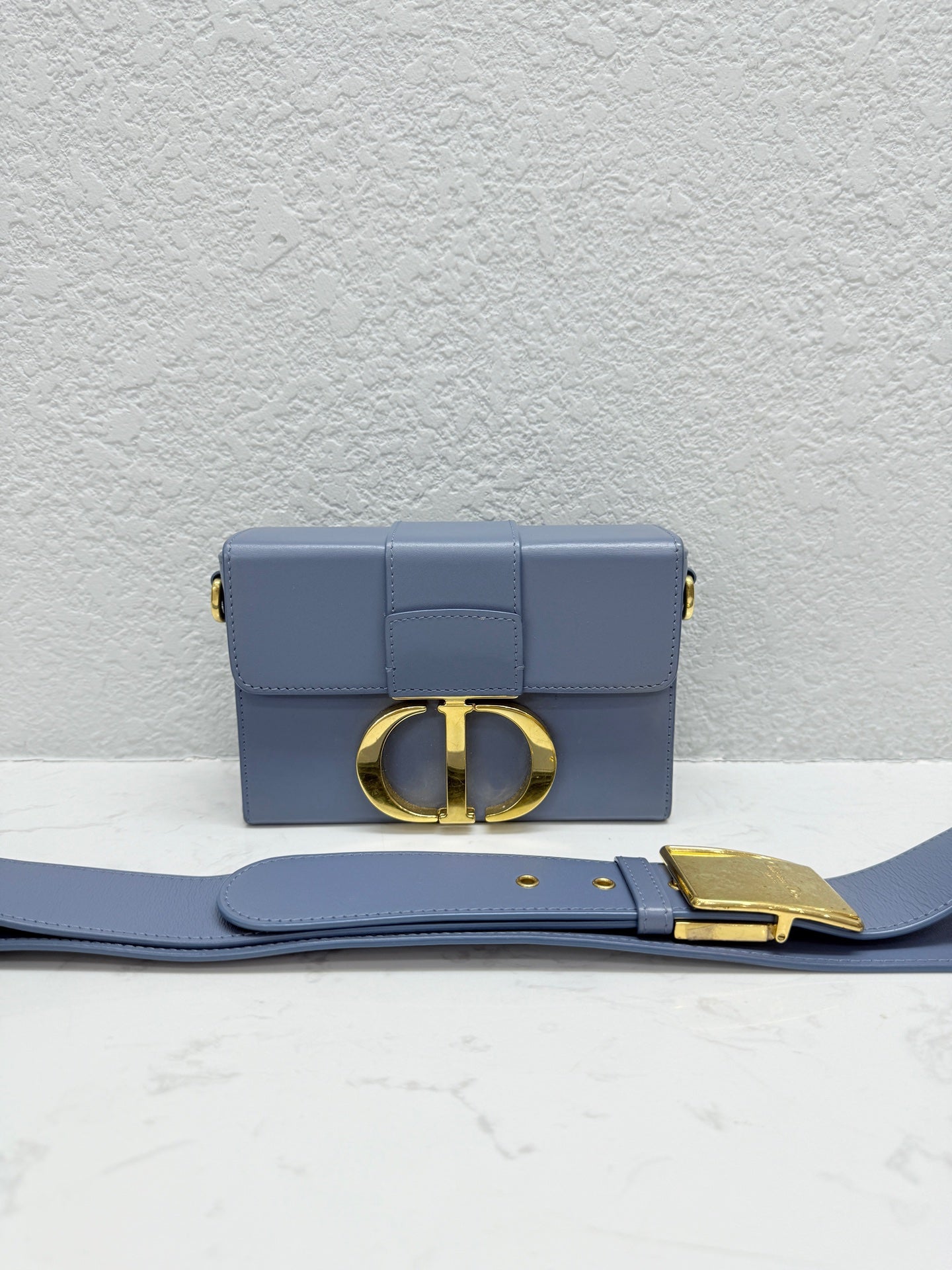 Dior - Montaigne Box Mini - Leather - Blue - (mini)