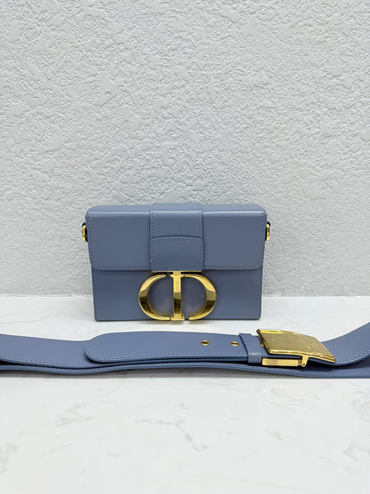 Dior - Montaigne Box Mini - Leather - Blue - (mini)