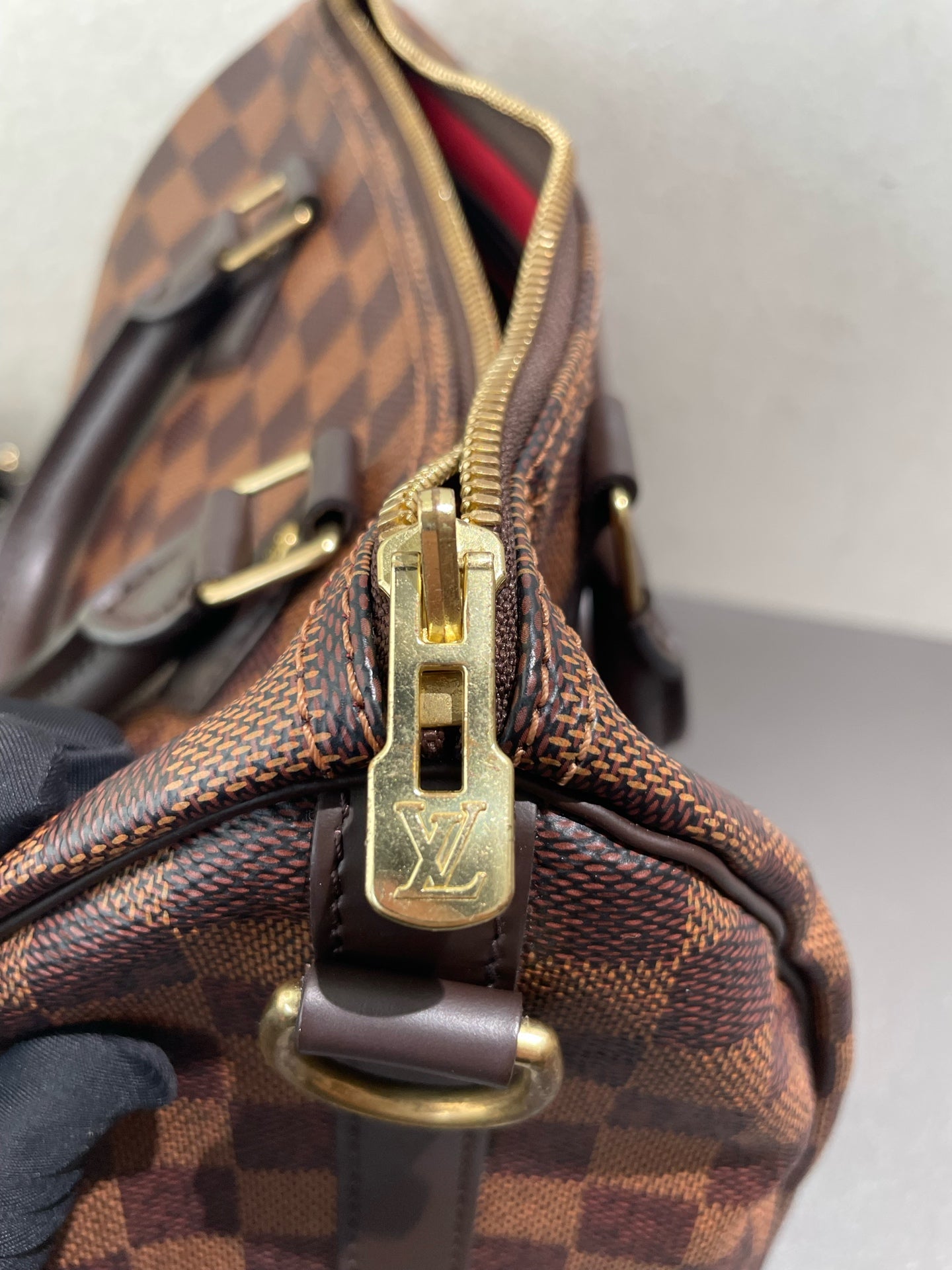 Louis Vuitton - Speedy 25 Bandoulière - Damier Ebene coated canvas with smooth leather trim - Brown - (Small)