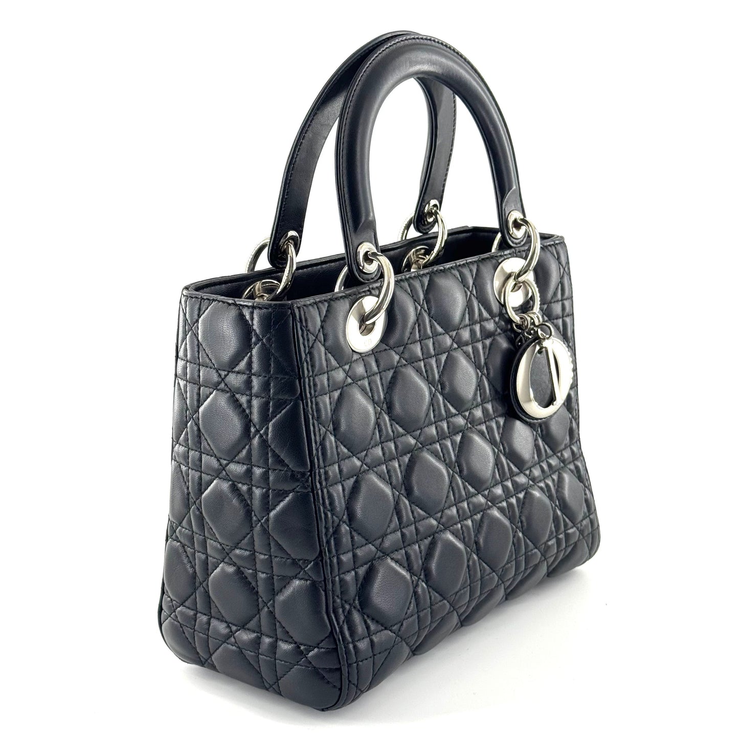 Dior - Lady Dior (Medium) - Lambskin leather - Black - (Medium)