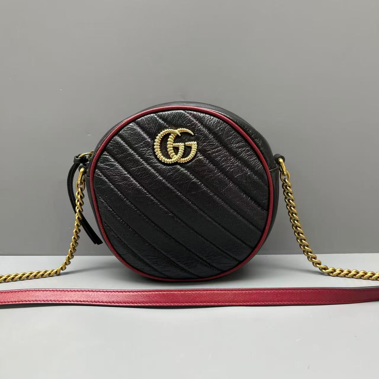 Gucci - GG Marmont Round Mini Bag - Leather - Multicolour - (Mini)