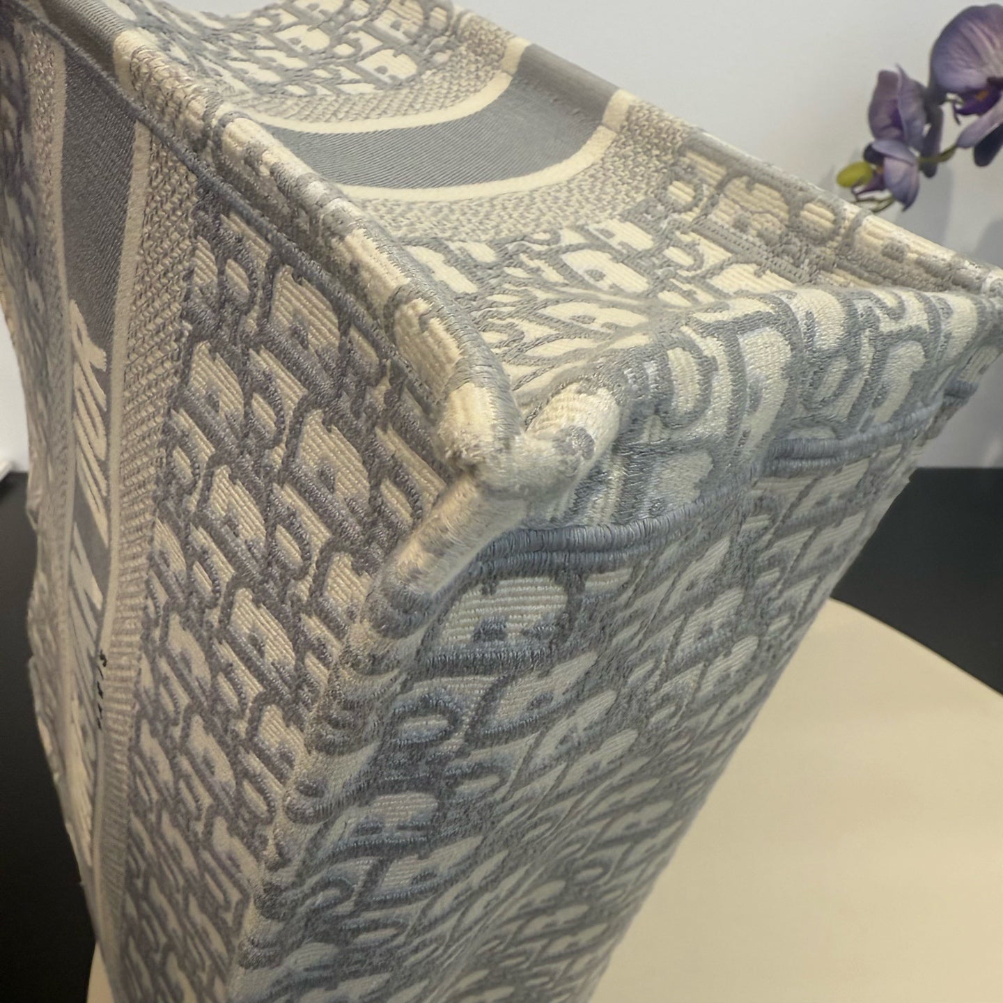 Dior - Book Tote - Embroidered canvas - Grey - (Medium)