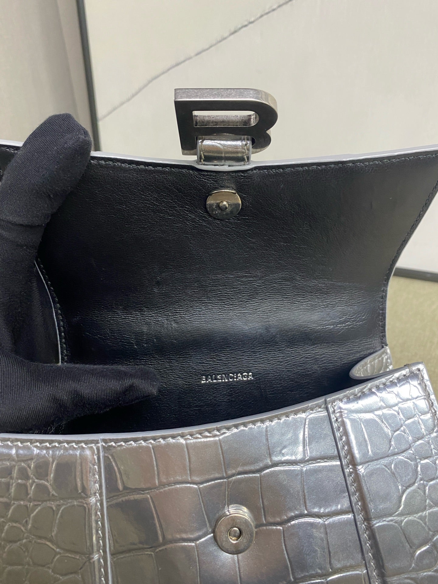 Balenciaga - Hourglass Bag XS - Leather - Silver - (Mini)