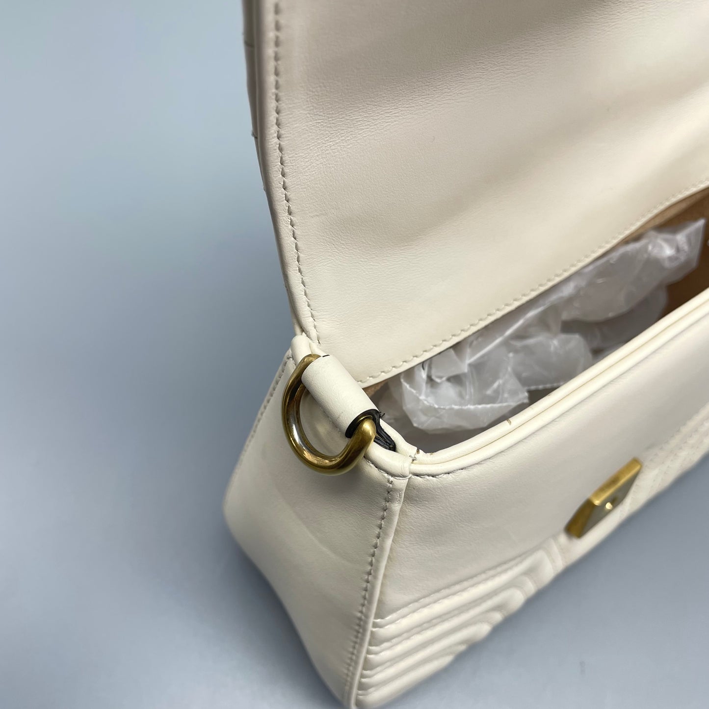 Gucci - GG Marmont Mini Top Handle Bag - Leather - White - (mini)