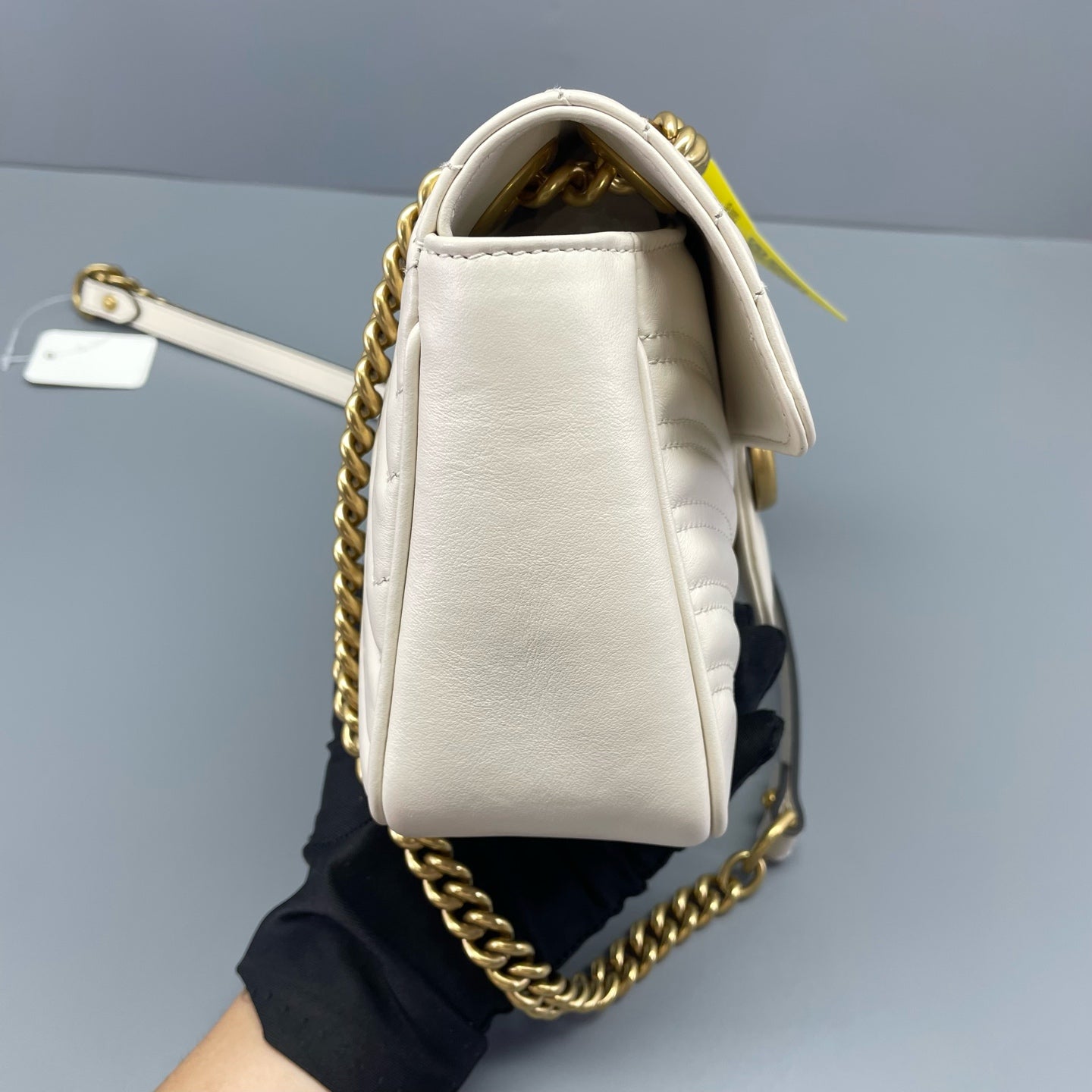 Gucci - GG Marmont Small Shoulder Bag - Leather - White - (Small)