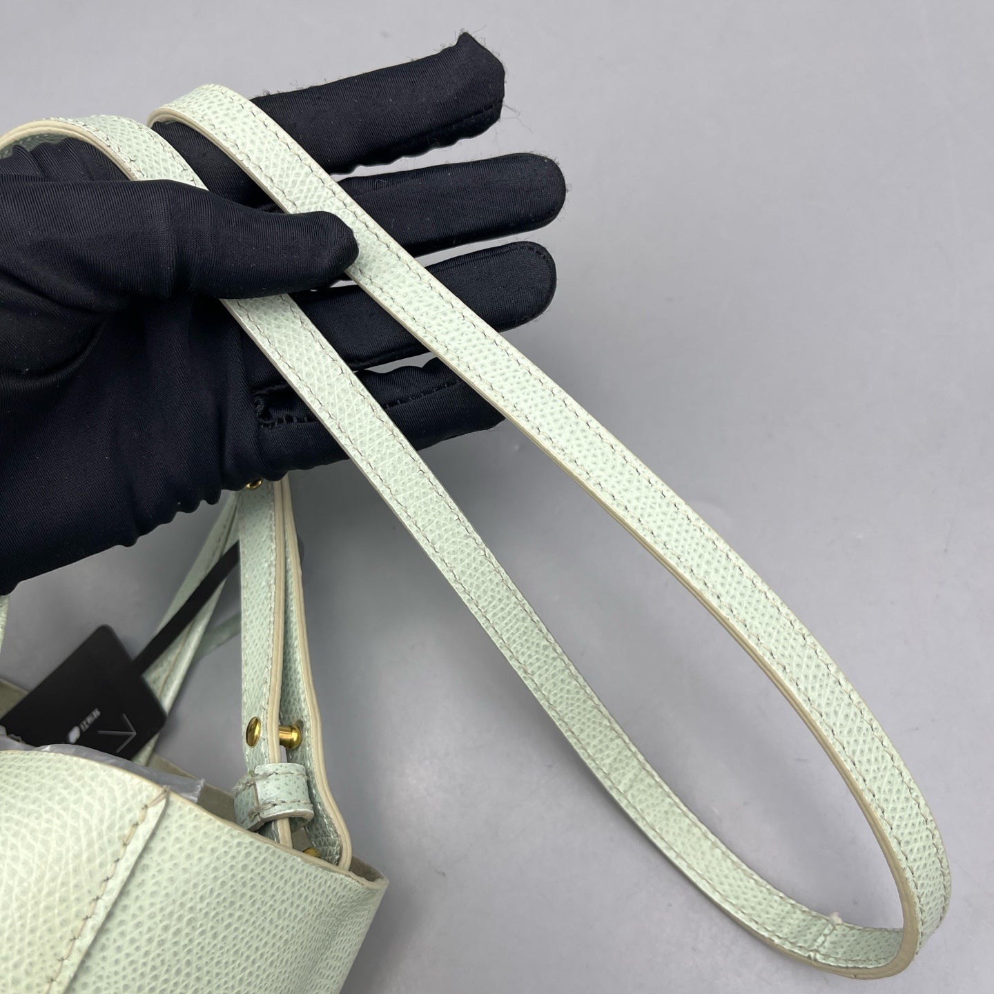 Celine - Bicolor Vertical Cabas Tote - Grained leather - Bicolor (Mint Green and Dark Grey) - (medium)