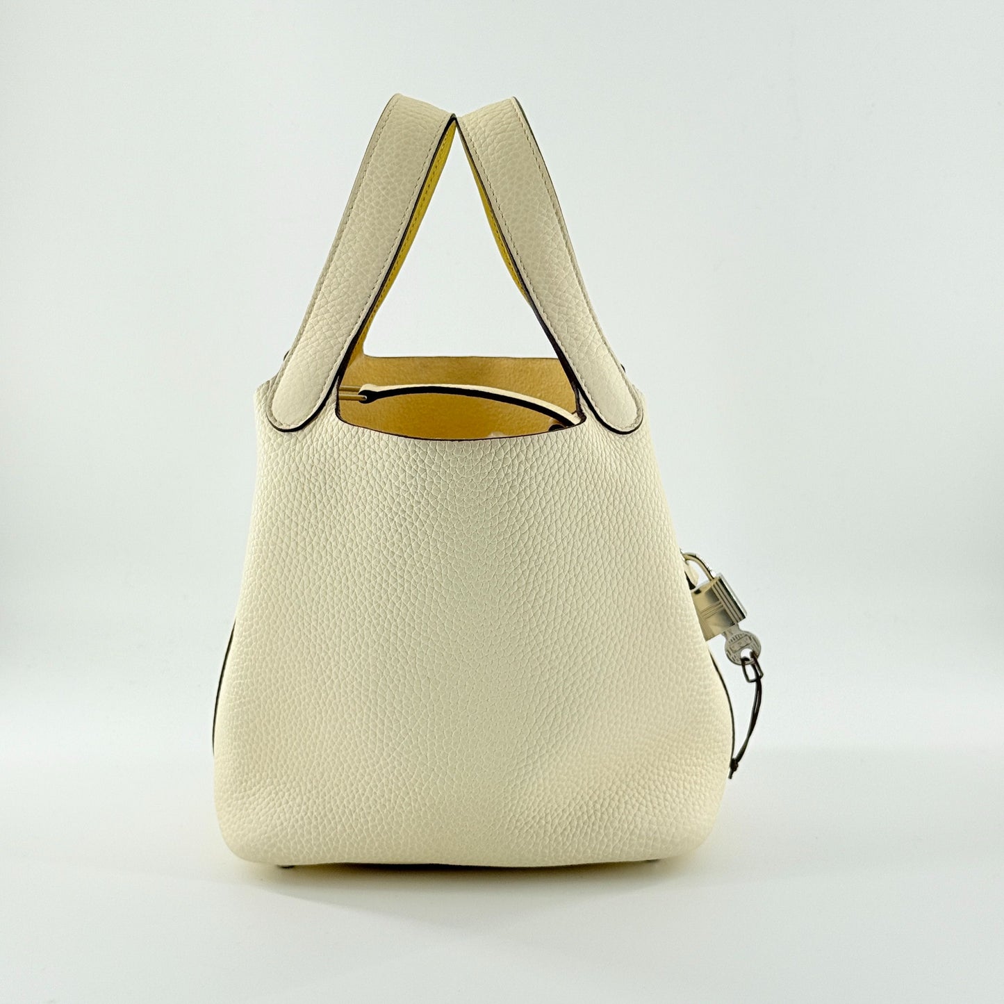 Hermès - Picotin Lock 18 - Clemence leather - Creamy White with Yellow accents - (mini)