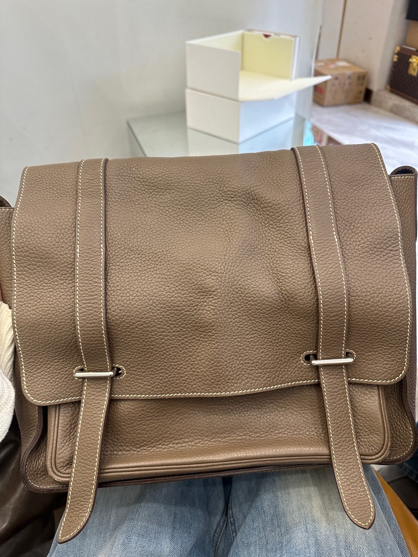 Hermès - Steve - Taurillon Clemence leather - Elephant Grey - (medium)
