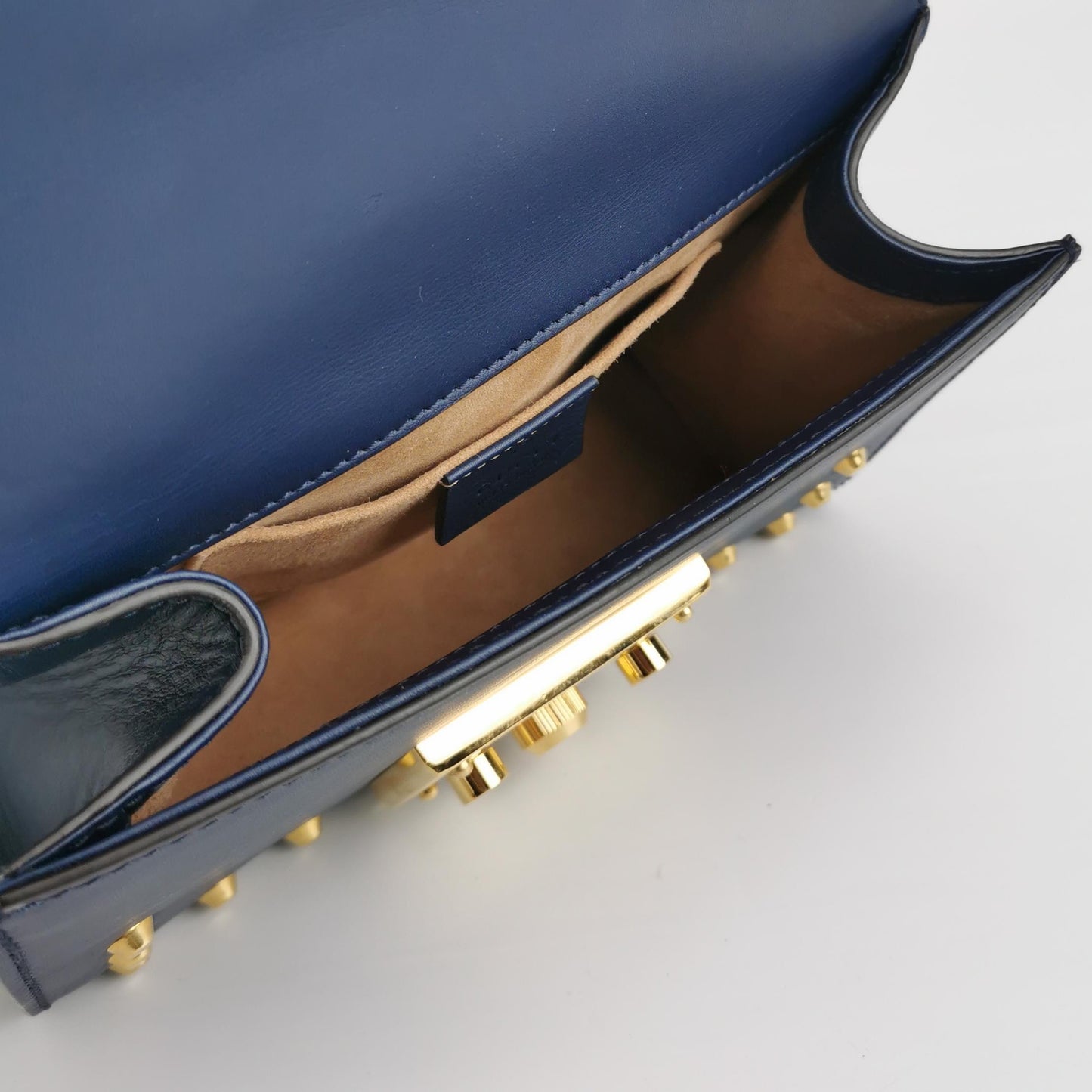 Gucci - Padlock Mini with Pearl and Stud Embellishments - Leather - Navy - (mini)