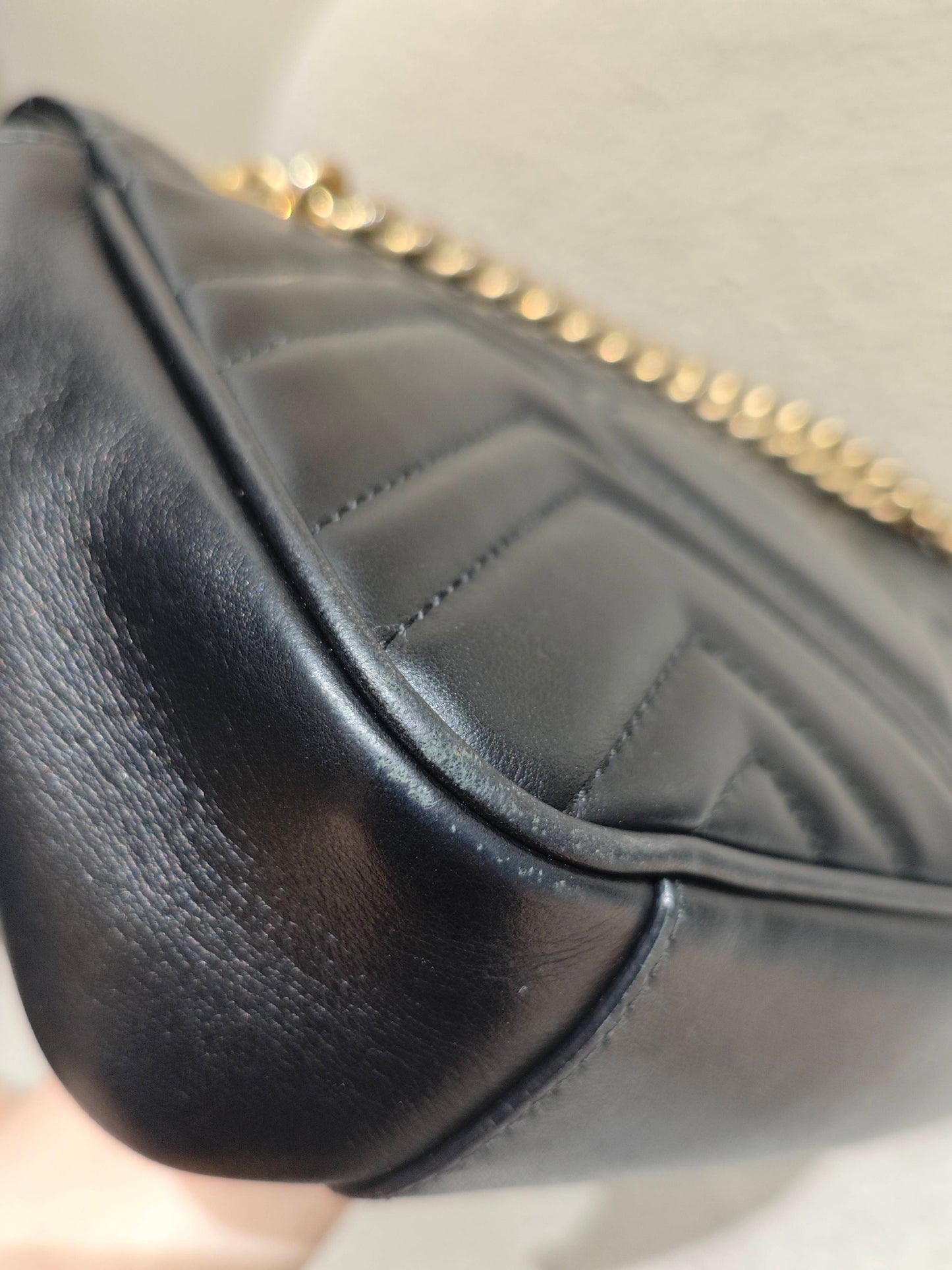 Gucci - GG Marmont Matelassé Shoulder Bag - Leather - Black - (Small)