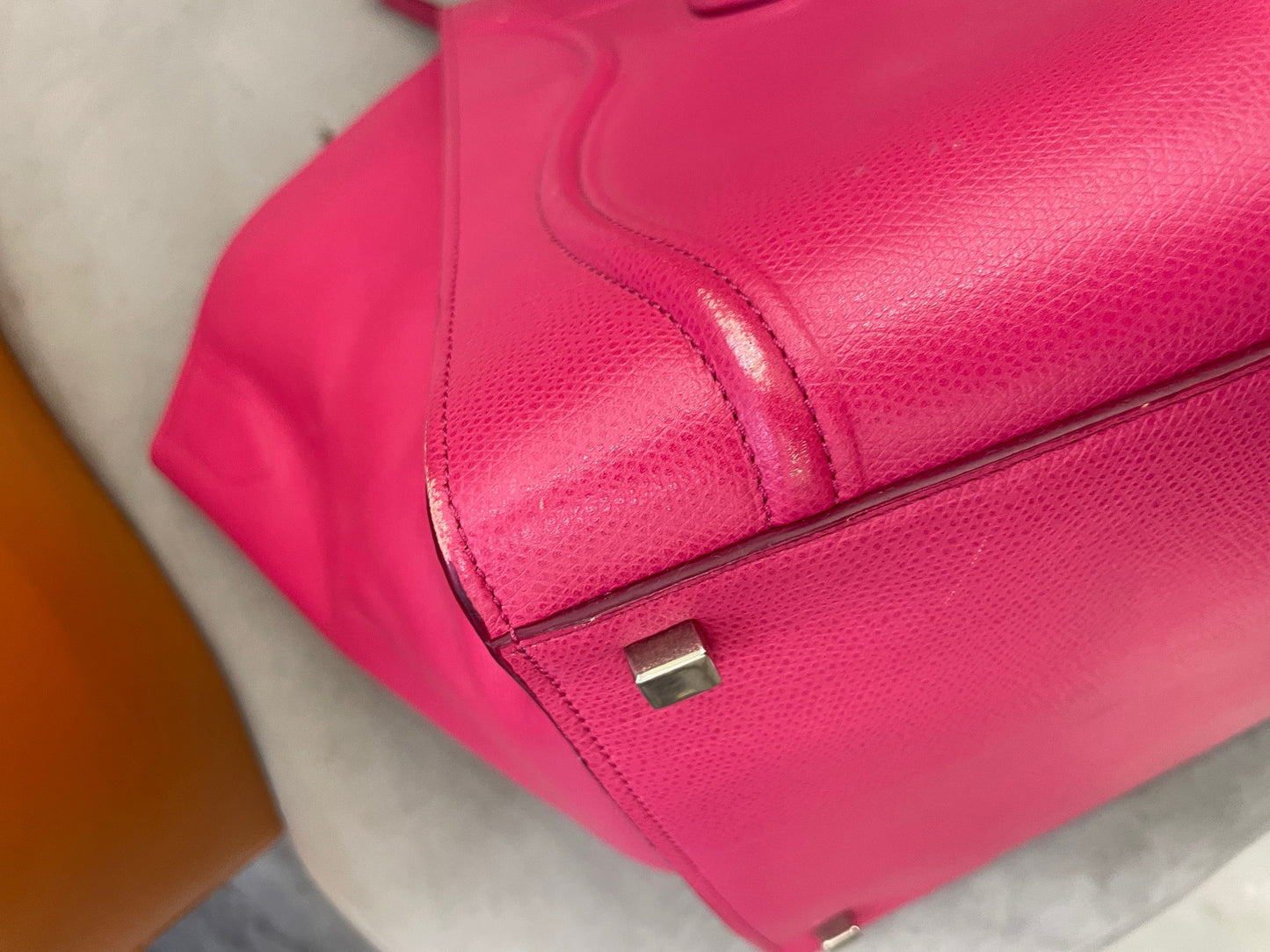 Celine - Luggage Tote - Pebbled Calfskin - Fuchsia - (Medium)