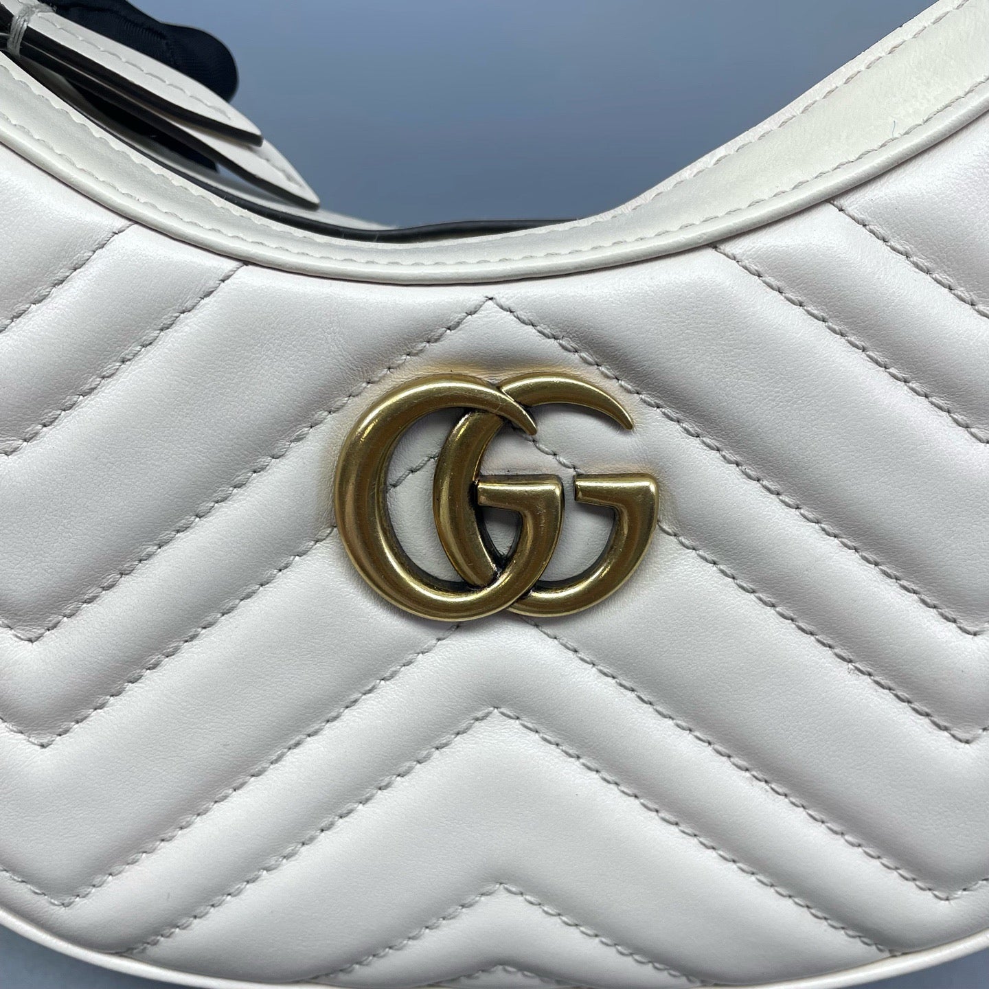 Gucci - Marmont Crescent Shoulder Bag - Leather - Beige - (mini)