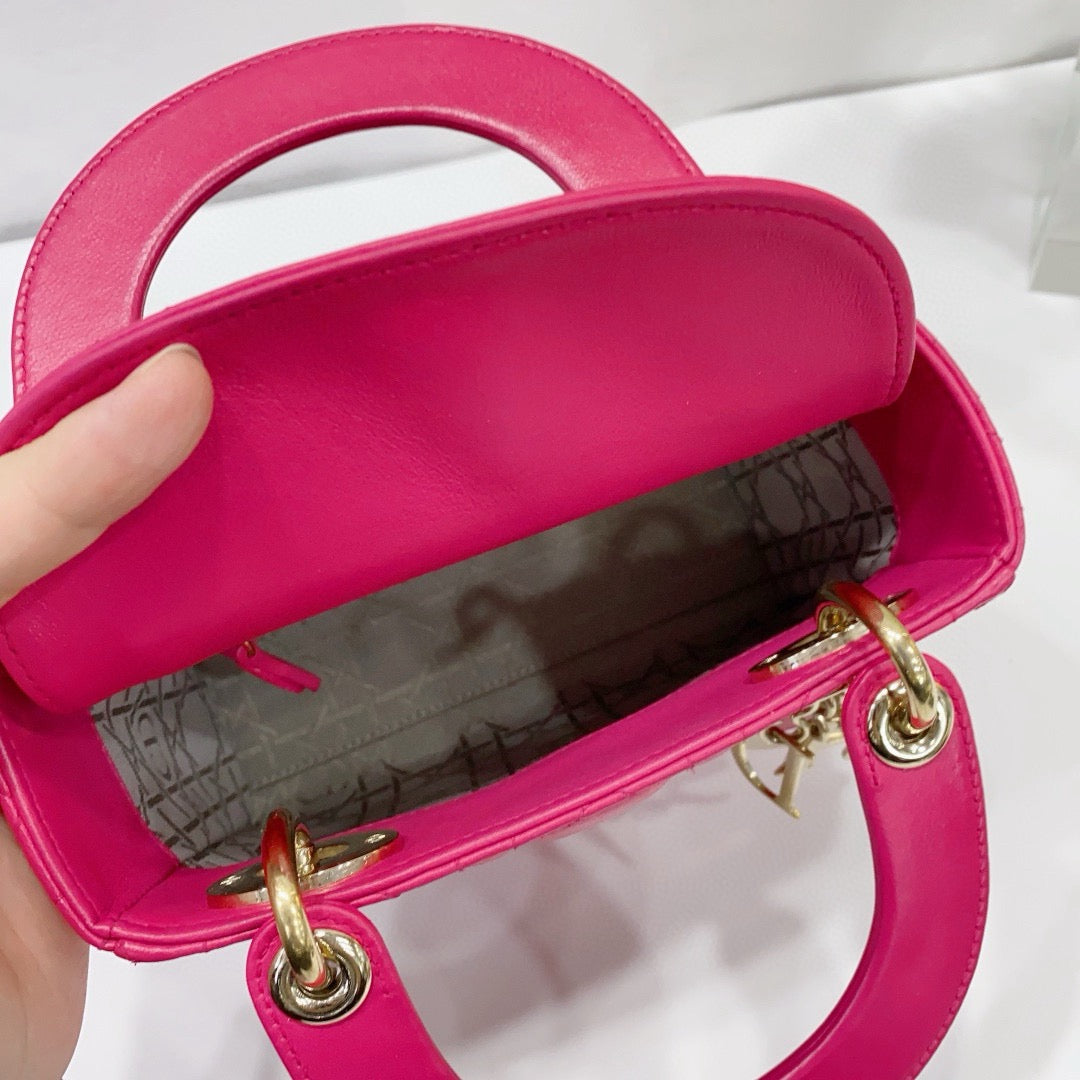 Dior - Lady Dior Mini - Lambskin leather - Pink - (Mini)