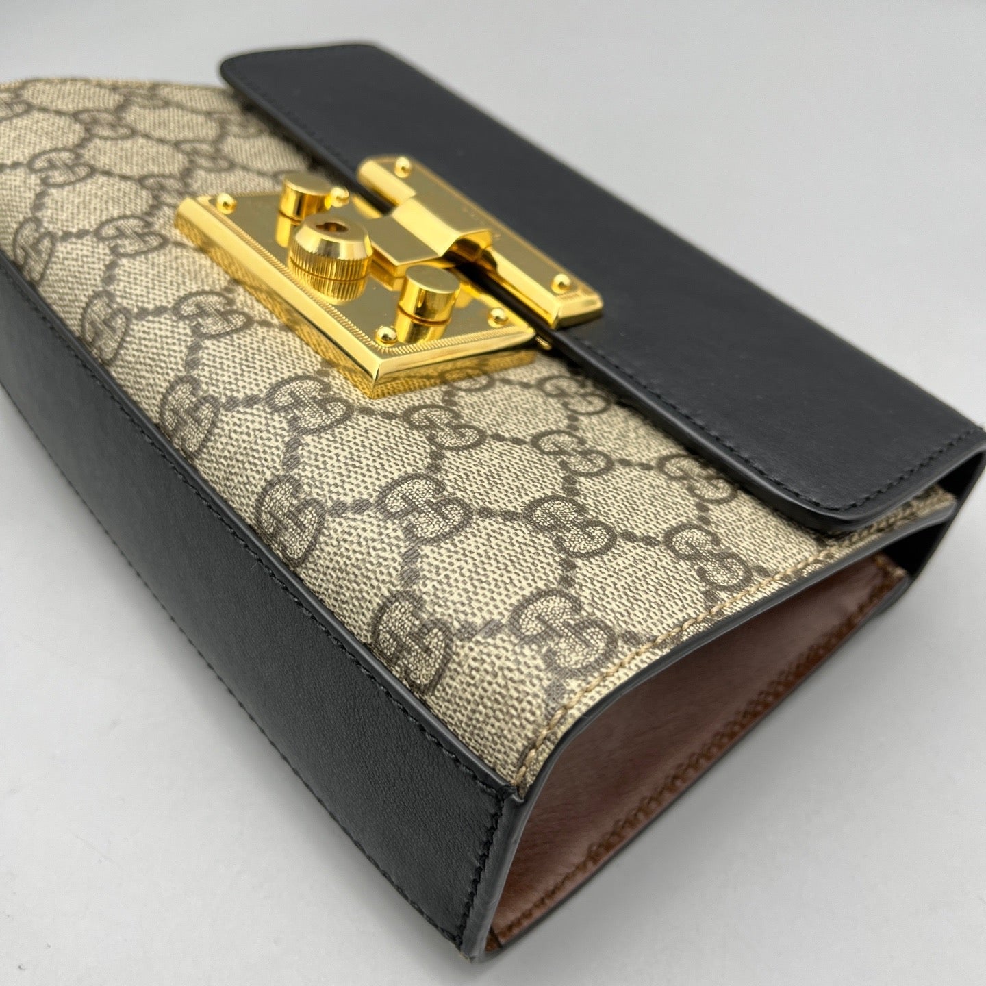 Gucci - Padlock Small Shoulder Bag - GG Supreme canvas with leather trim - Beige, Black, Brown - (small)