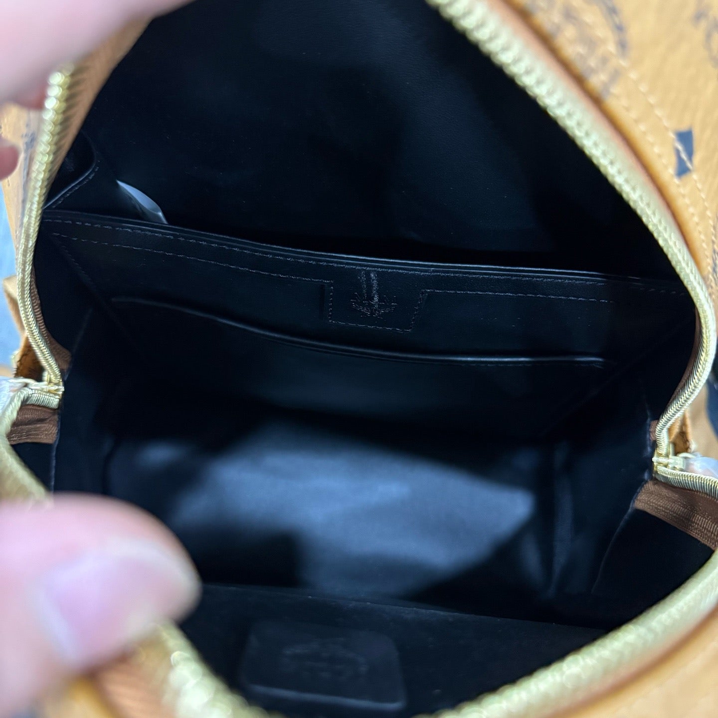MCM - Stark Visetos Backpack - Coated canvas with leather trim - Cognac - (small)