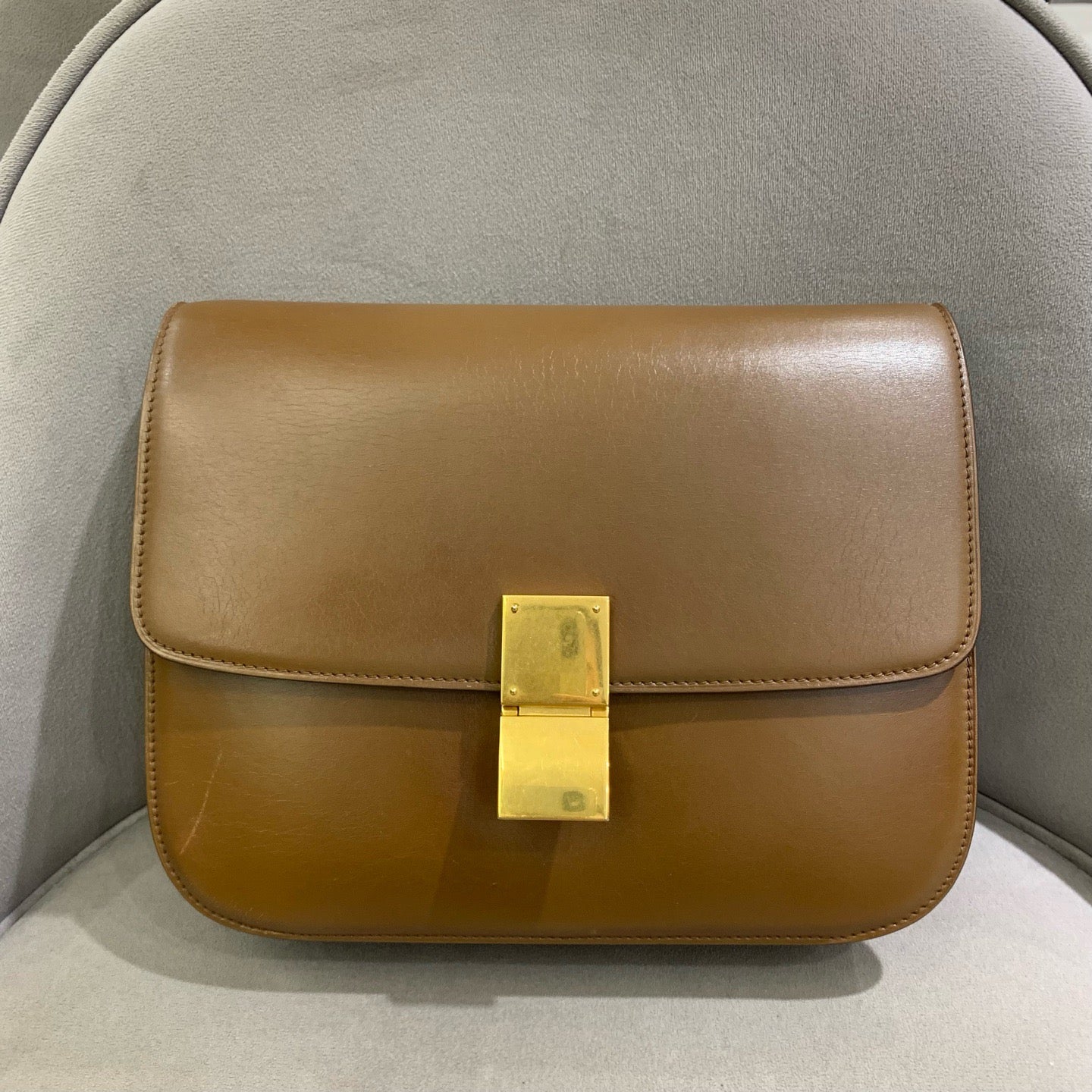 Celine - Classic Box - Calfskin leather - Brown - (Medium)