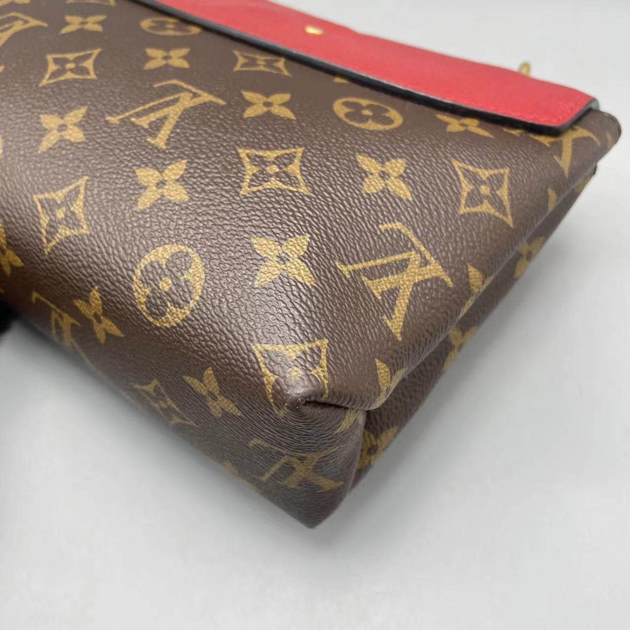 Louis Vuitton - Saint Placide - Monogram coated canvas with grained leather flap - Red - (medium)