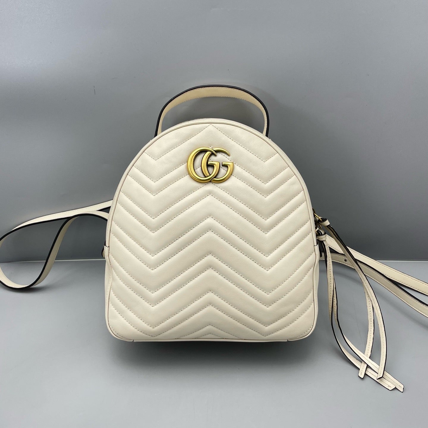 Gucci - GG Marmont Mini Backpack - Leather - White - (mini)