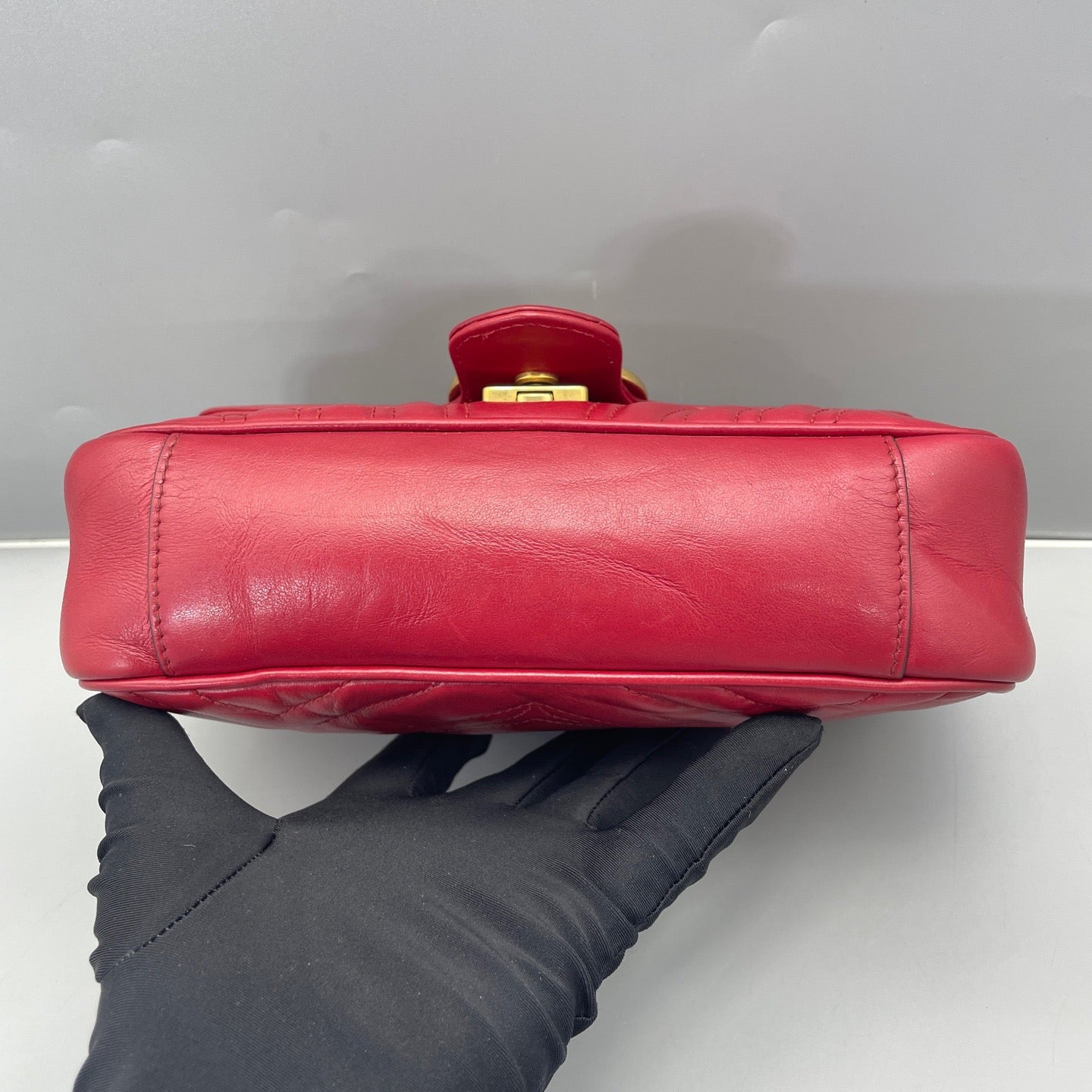 Gucci - GG Marmont Matelassé Mini Bag - Leather - Red - (mini)