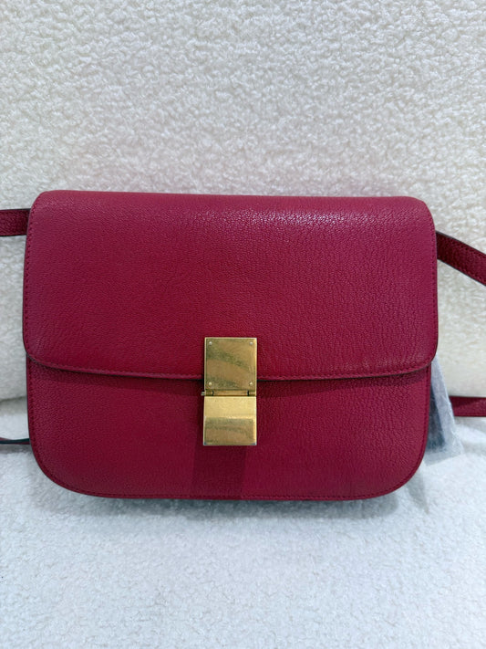 Celine - Classic Box - Grained leather - Red - (Small)